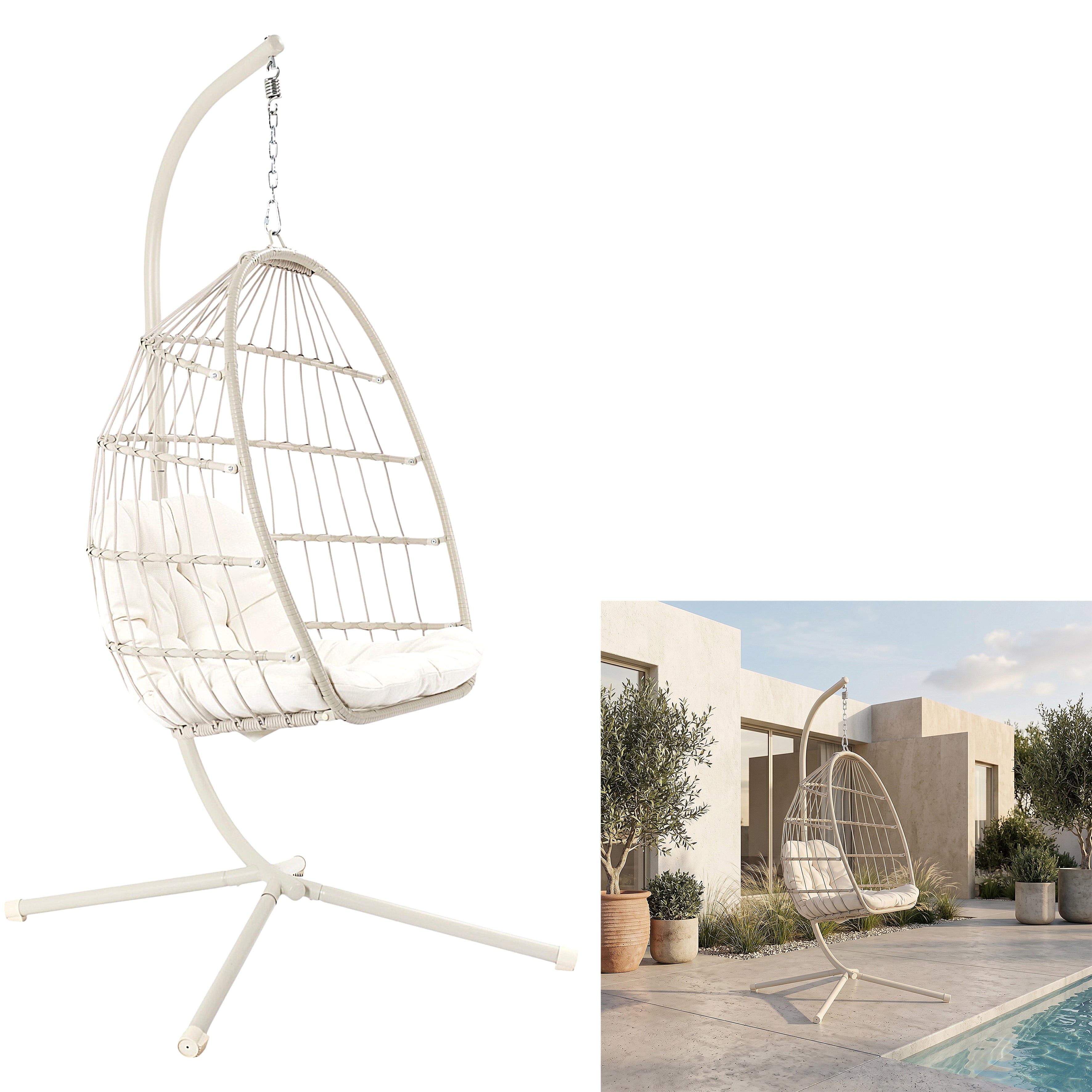 FAUTEUIL SUSPENDU CADAQUES ET BEIGE