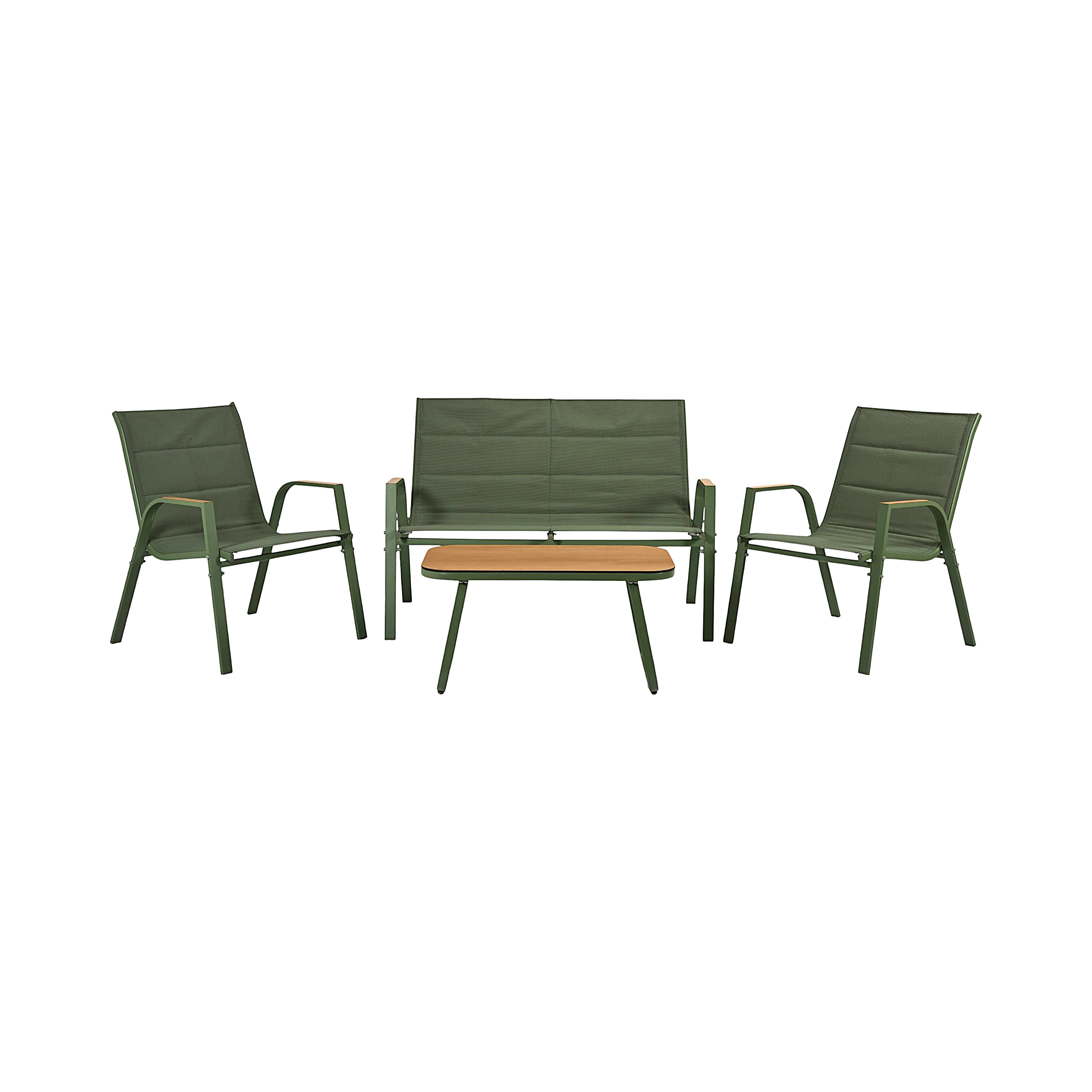 SALON DE JARDIN GRANADA VERT 4PCS