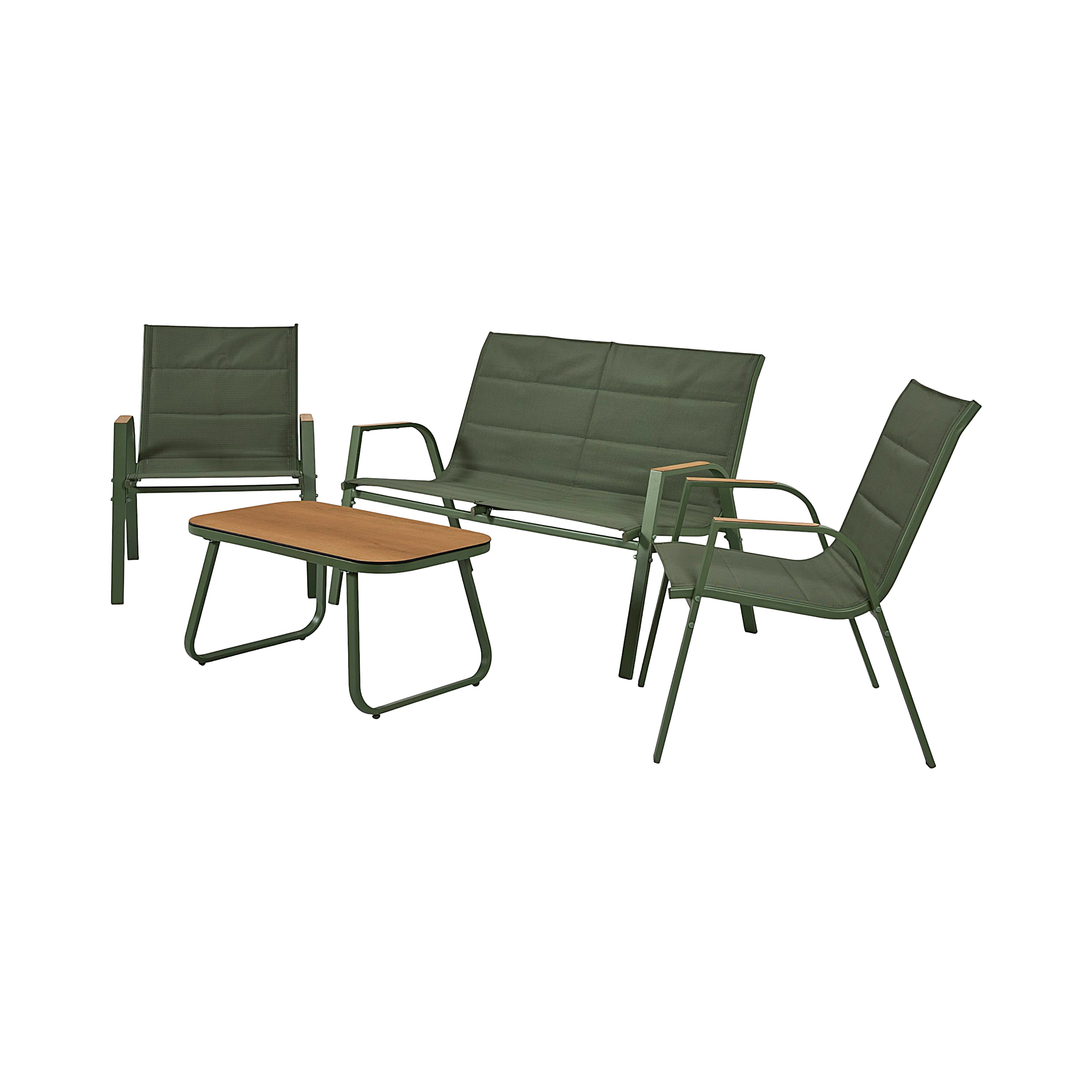 SALON DE JARDIN GRANADA VERT 4PCS