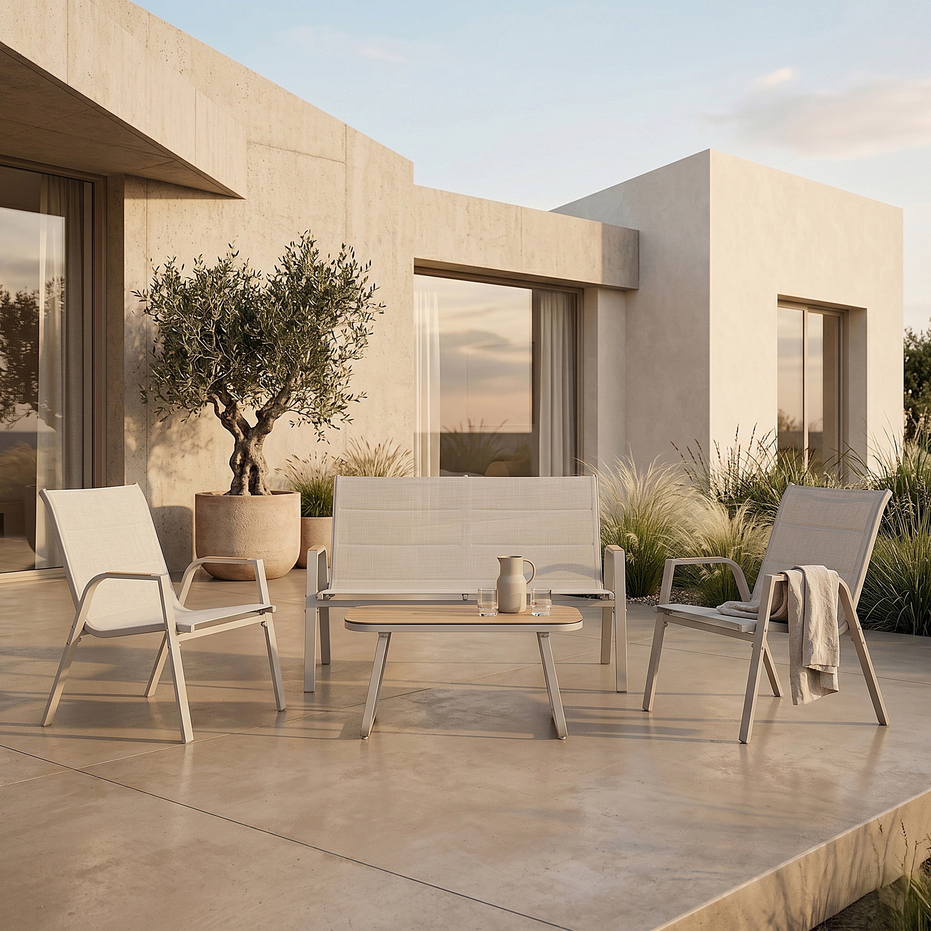 SALON DE JARDIN GRANADA BEIGE 4PCS