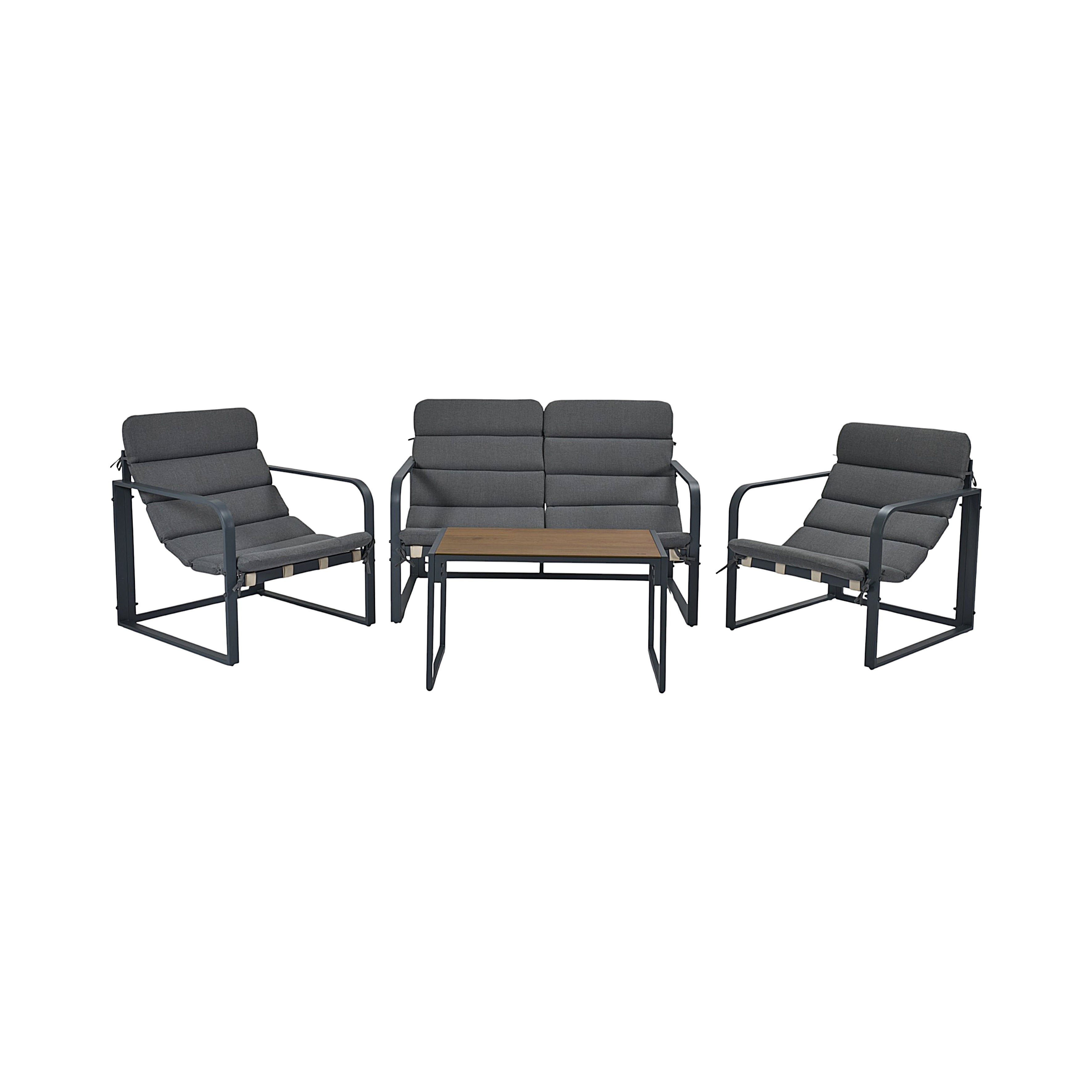 SALON DE JARDIN BARBADOS GRIS 4PCS
