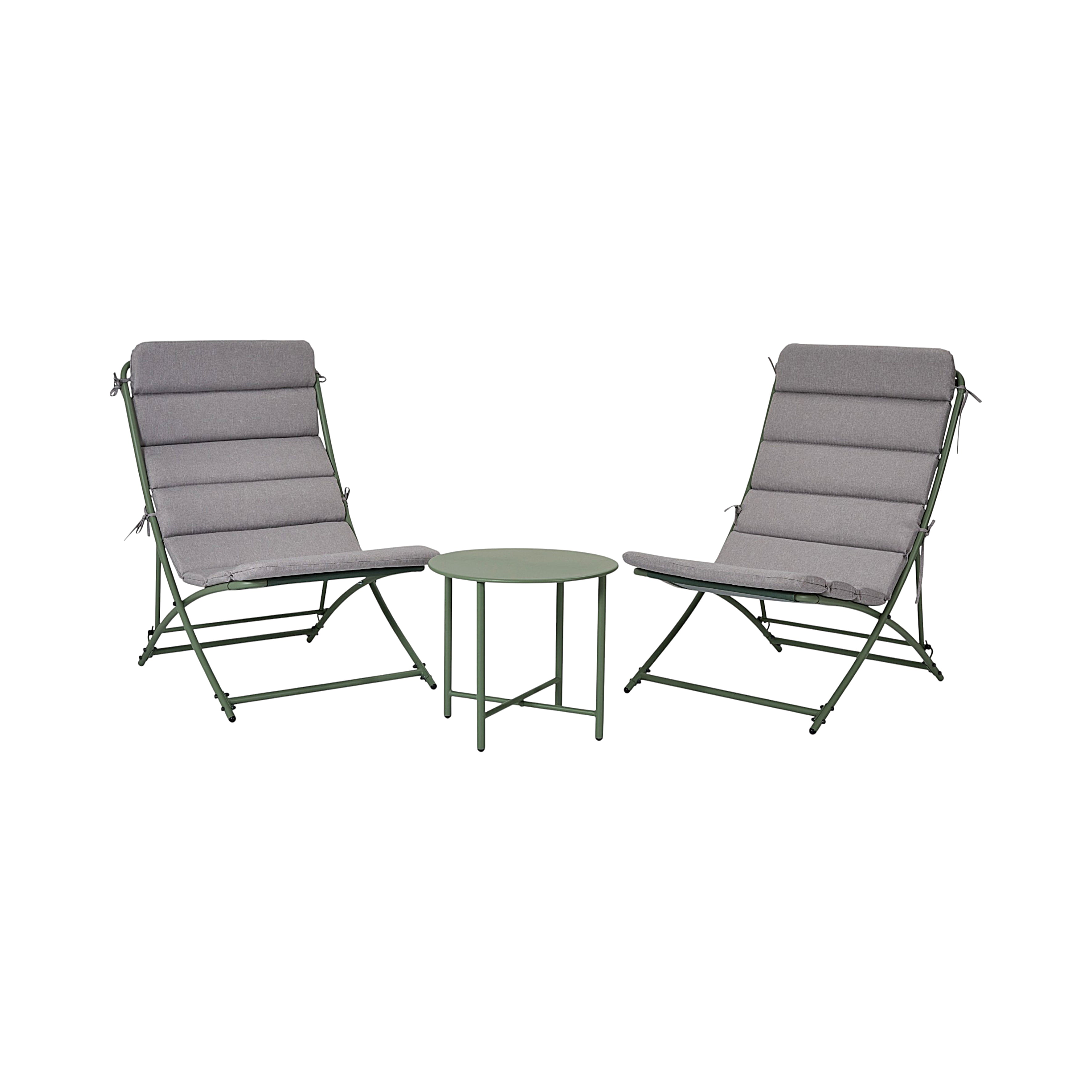 SALON DE JARDIN ARICA VERT 3PCS