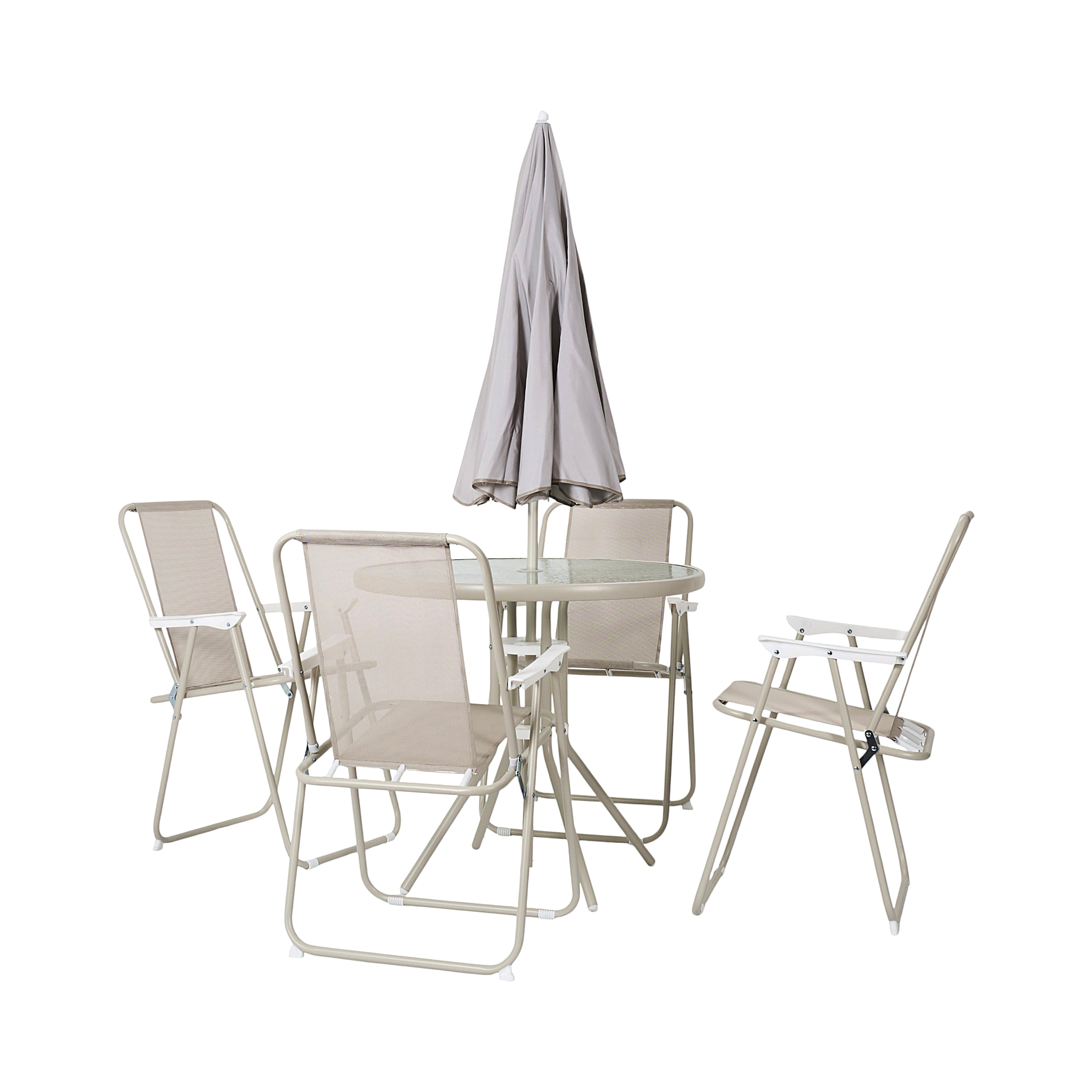 SET TABLE DE JARDIN 4CHAISES PARASOL NAUTICA