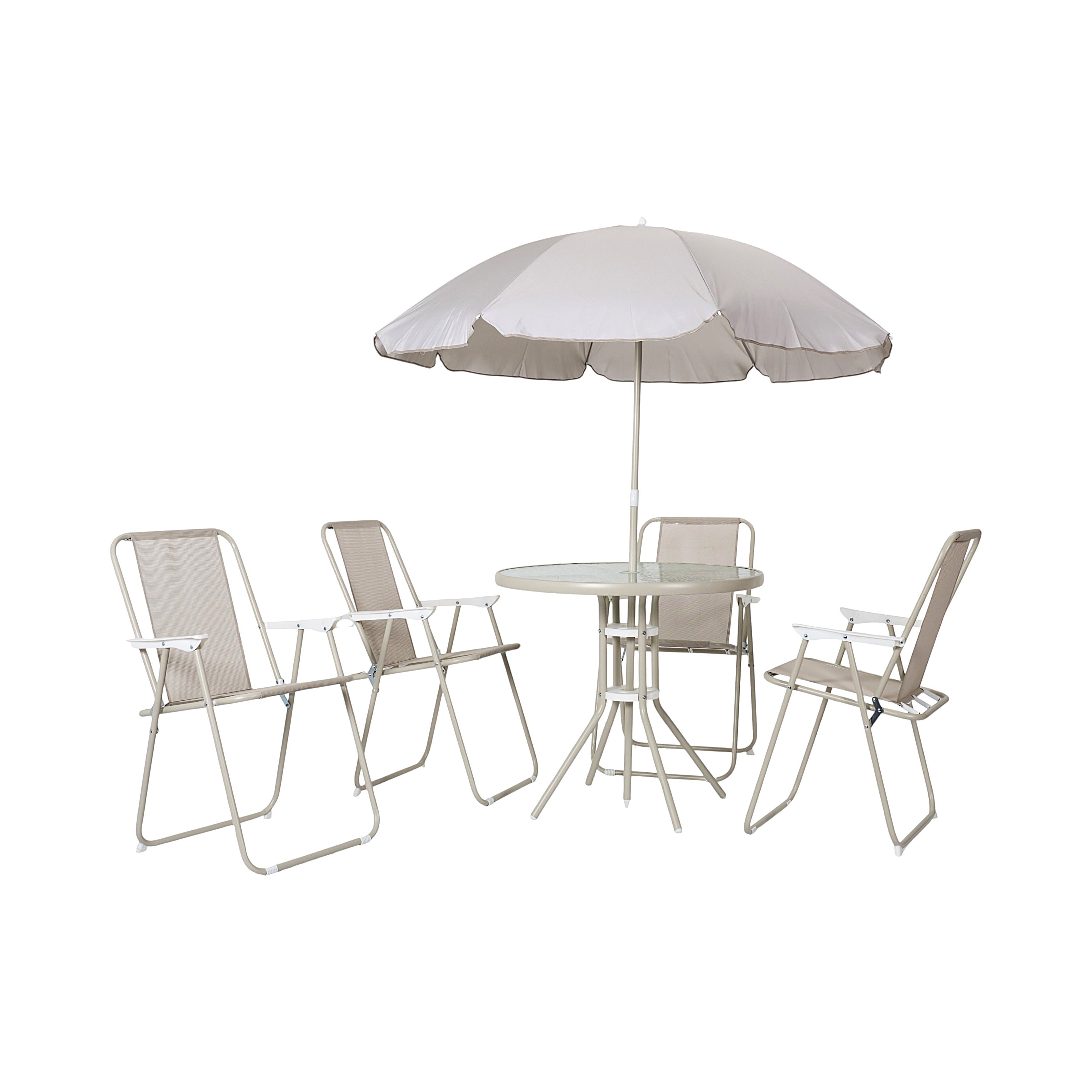 SET TABLE DE JARDIN 4CHAISES PARASOL NAUTICA