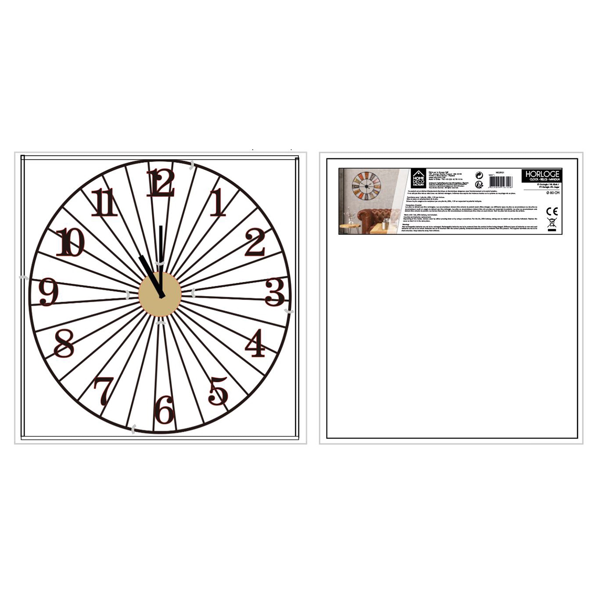 HORLOGE FILAIRE 50CM