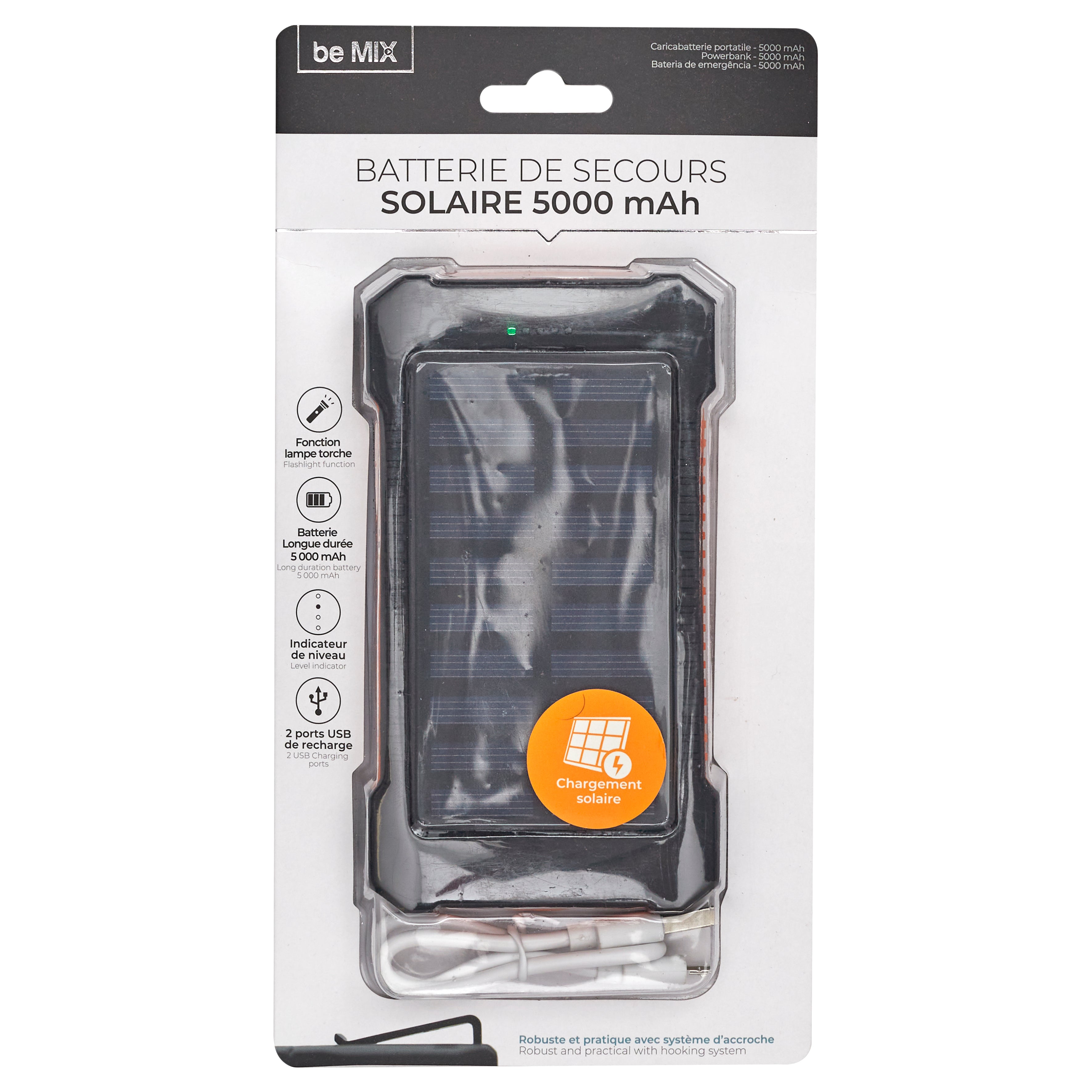 BATTERIE DE SECOURS SOLAIRE 5000MAH