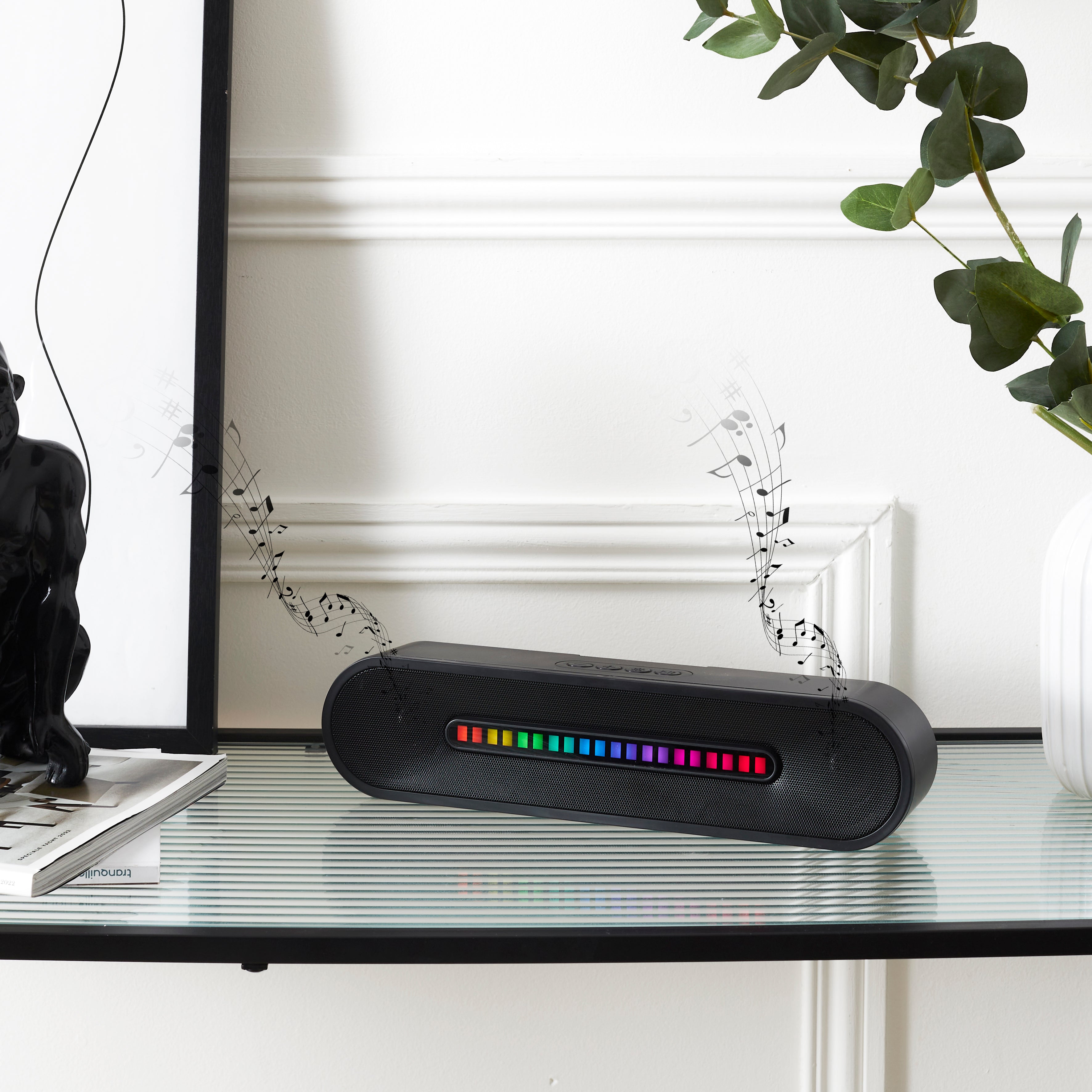 ENCEINTE SANS FIL LUMINEUSE 2X5W