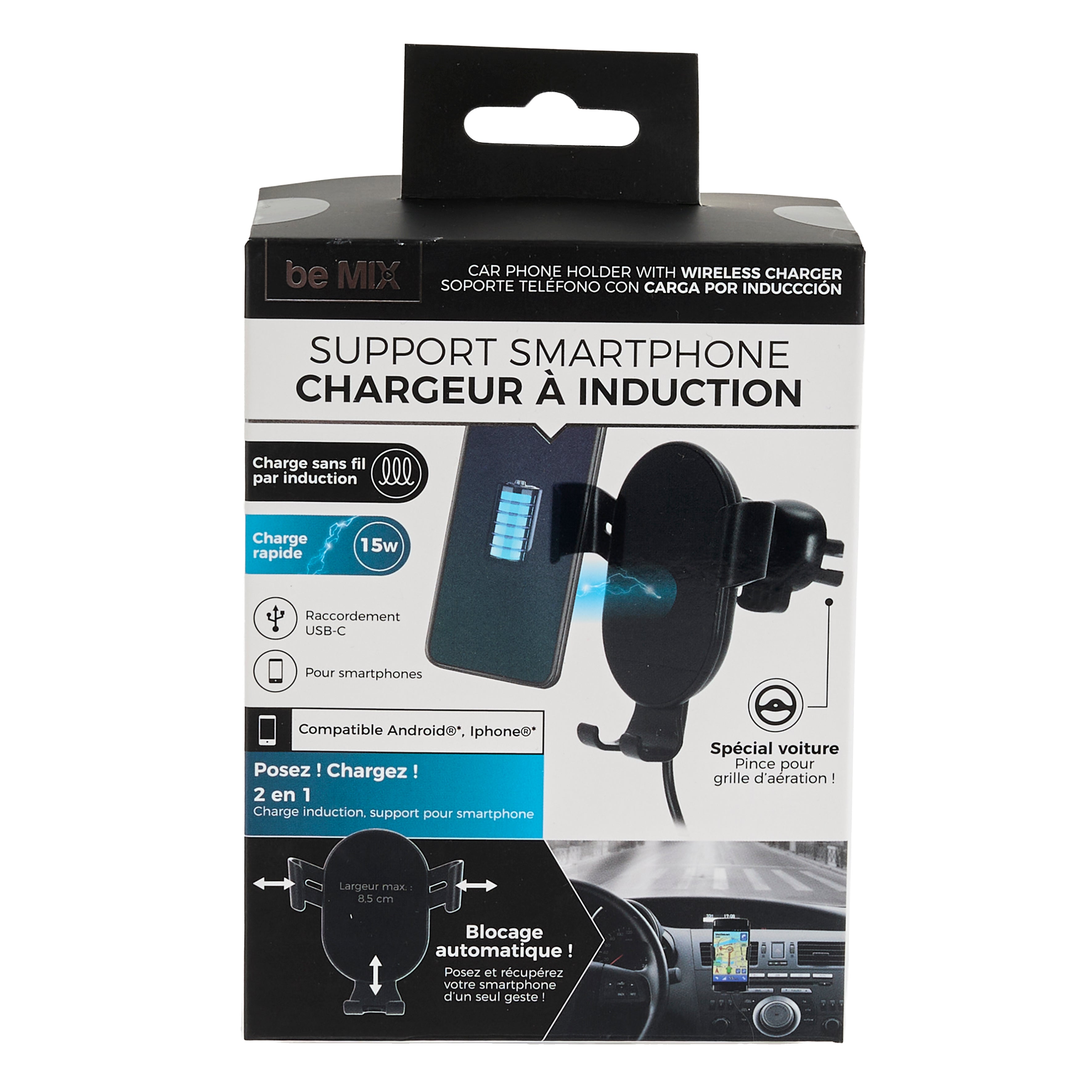 SUPPORT DE TELEPHONE CHARGEUR INDUCTION 15W