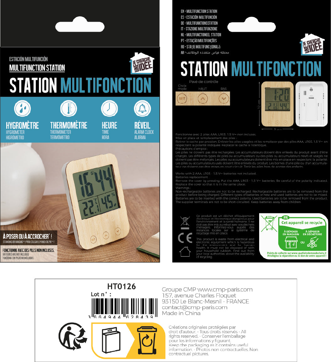 REVEIL STATION METEO BOIS