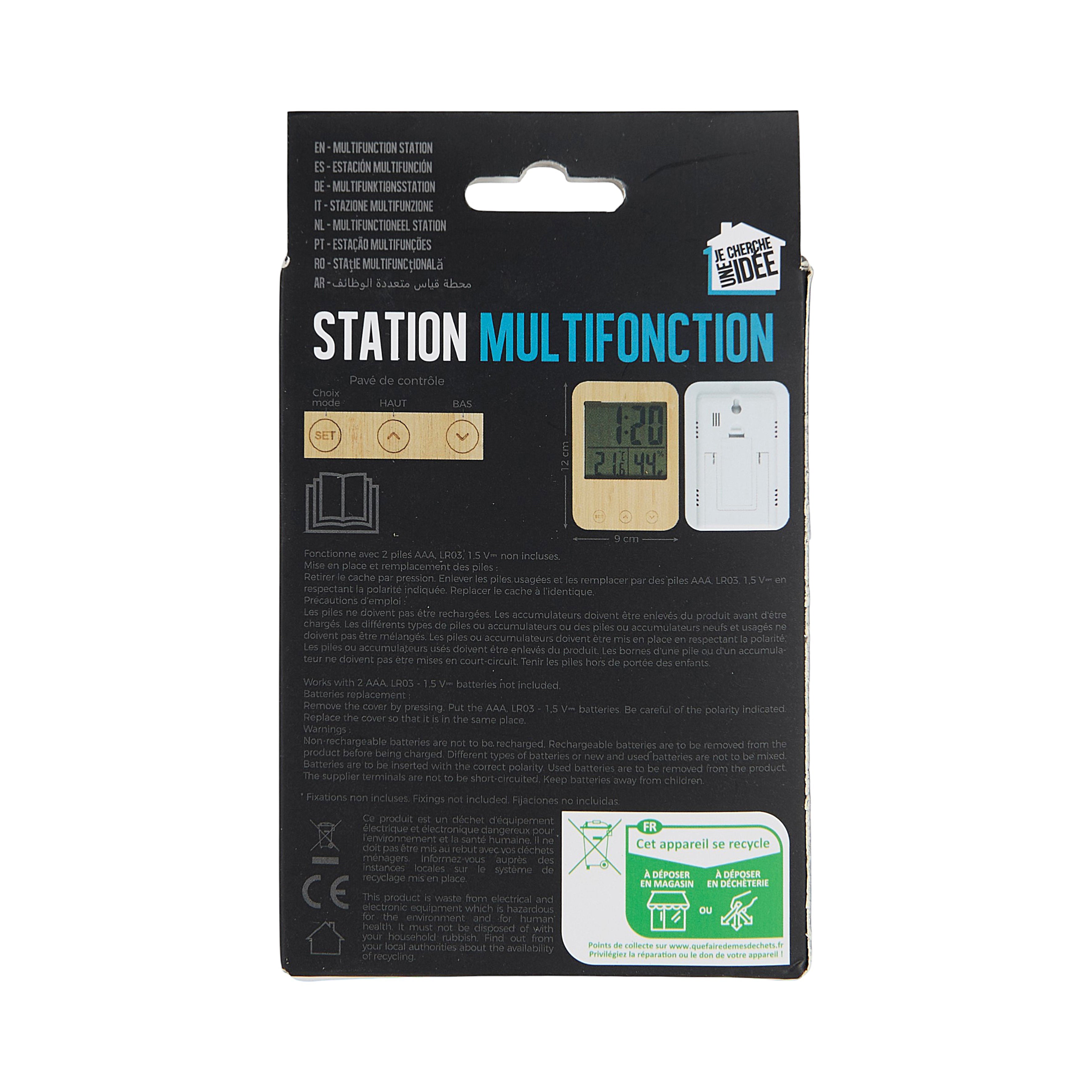 REVEIL STATION METEO BOIS