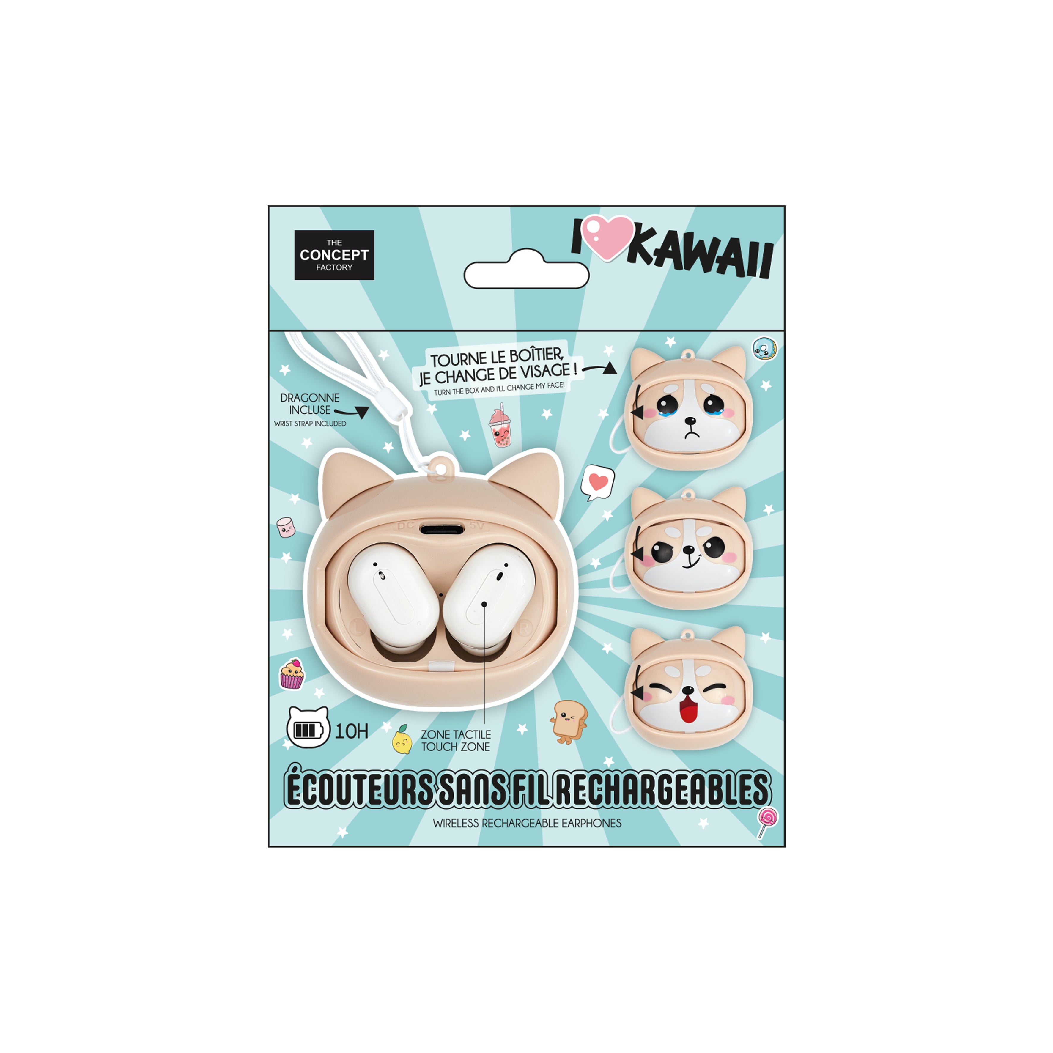 ECOUTEUR SANS FILS MULTIFACE KAWAII