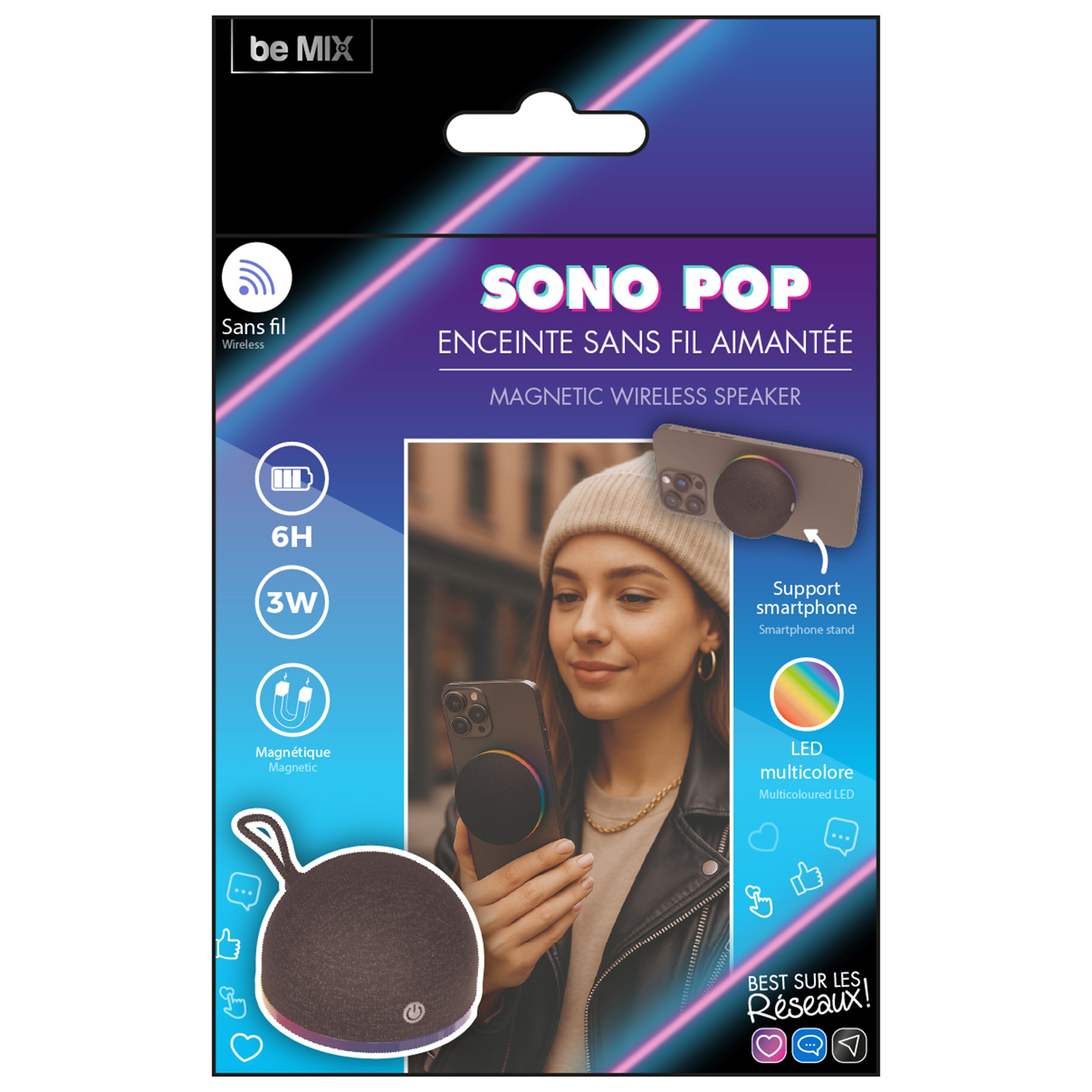 ENCEINTE AIMANTEE 3W SONO POP