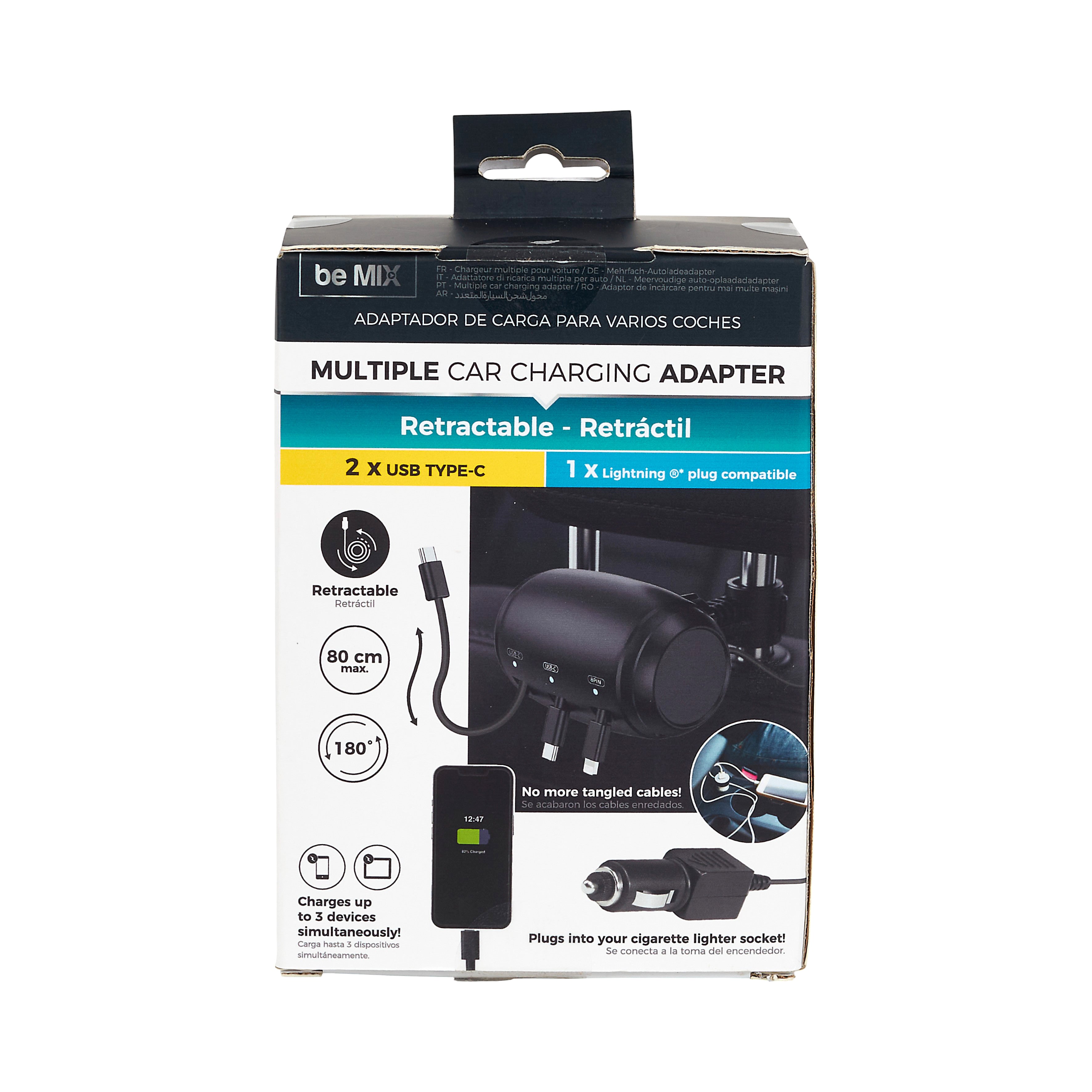MULTI CHARGEUR RETRACTABLE POUR VOITURE