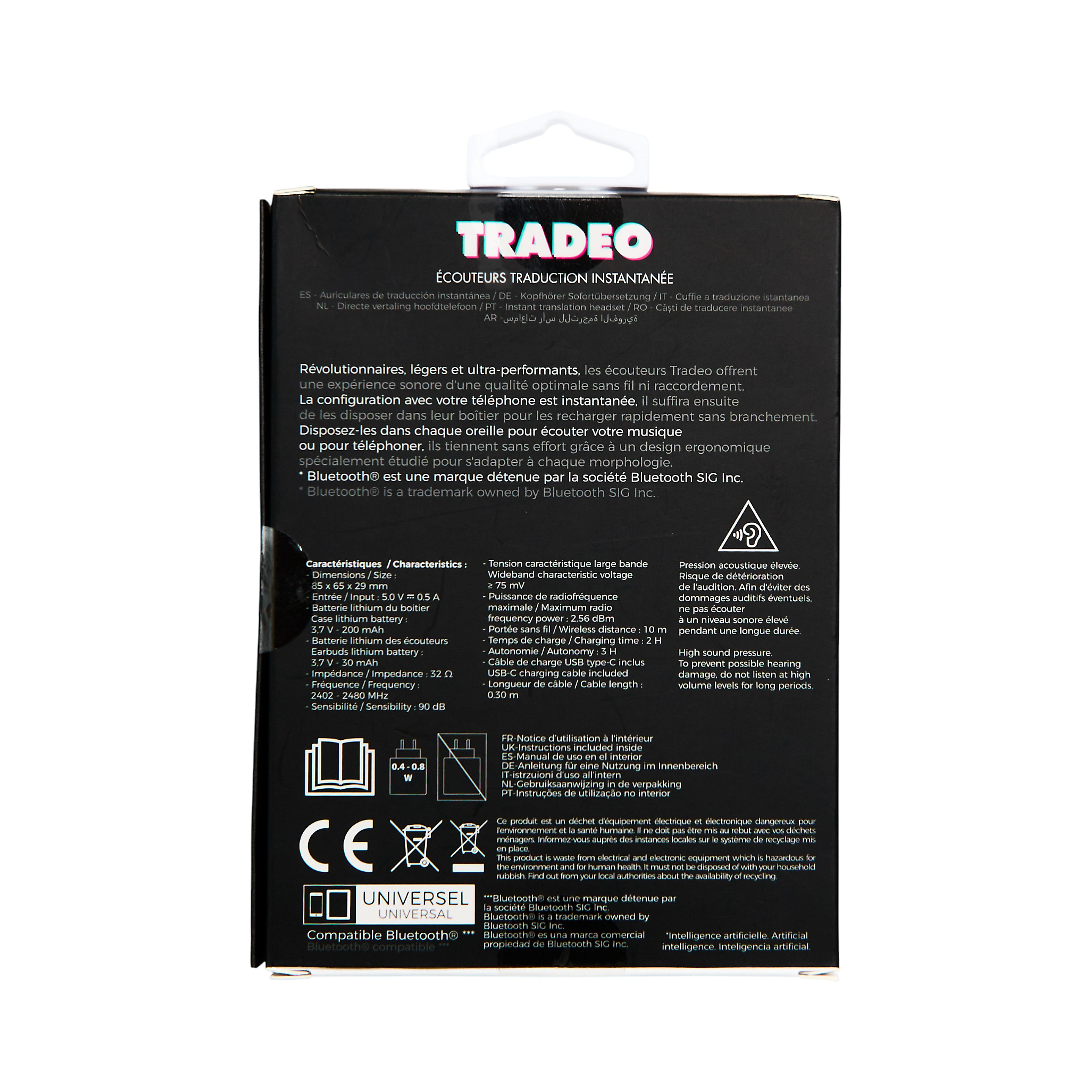 ECOUTEURS DE TRADUCTION INSTANTANEE TRADEO