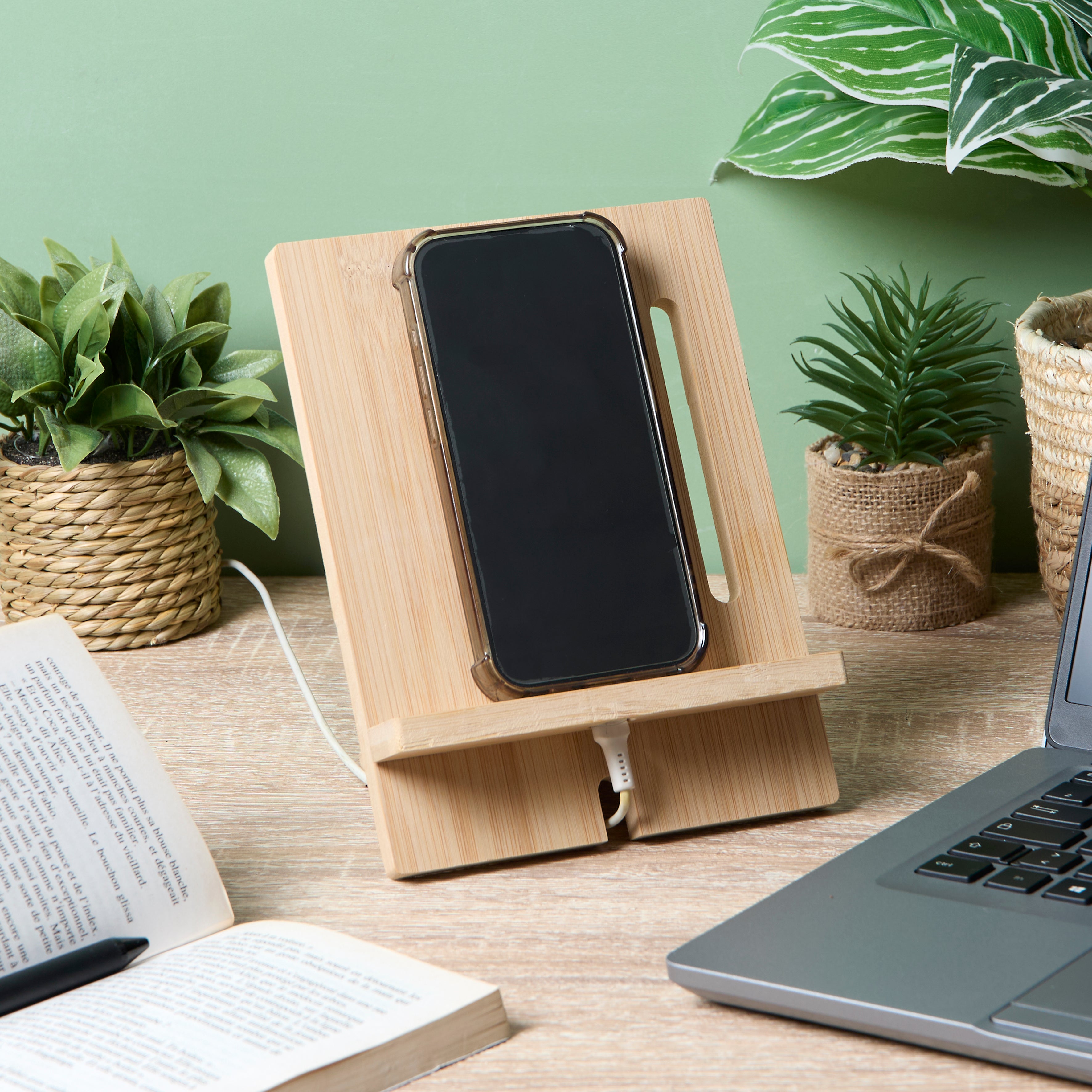 SUPPORT SMARTPHONE ET TABLETTE XL BOIS