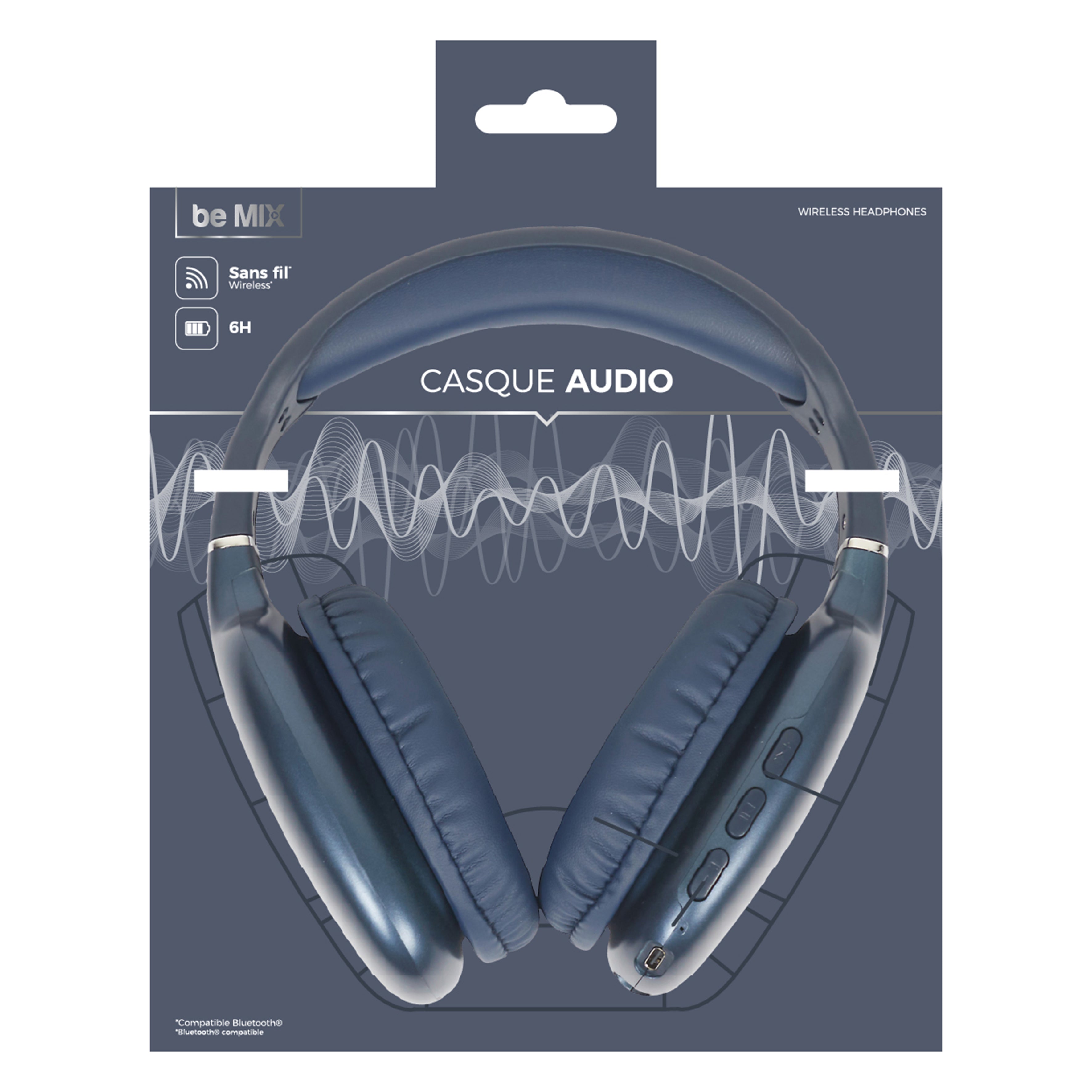 CASQUE SANS FIL PURE DESIGN BLEU