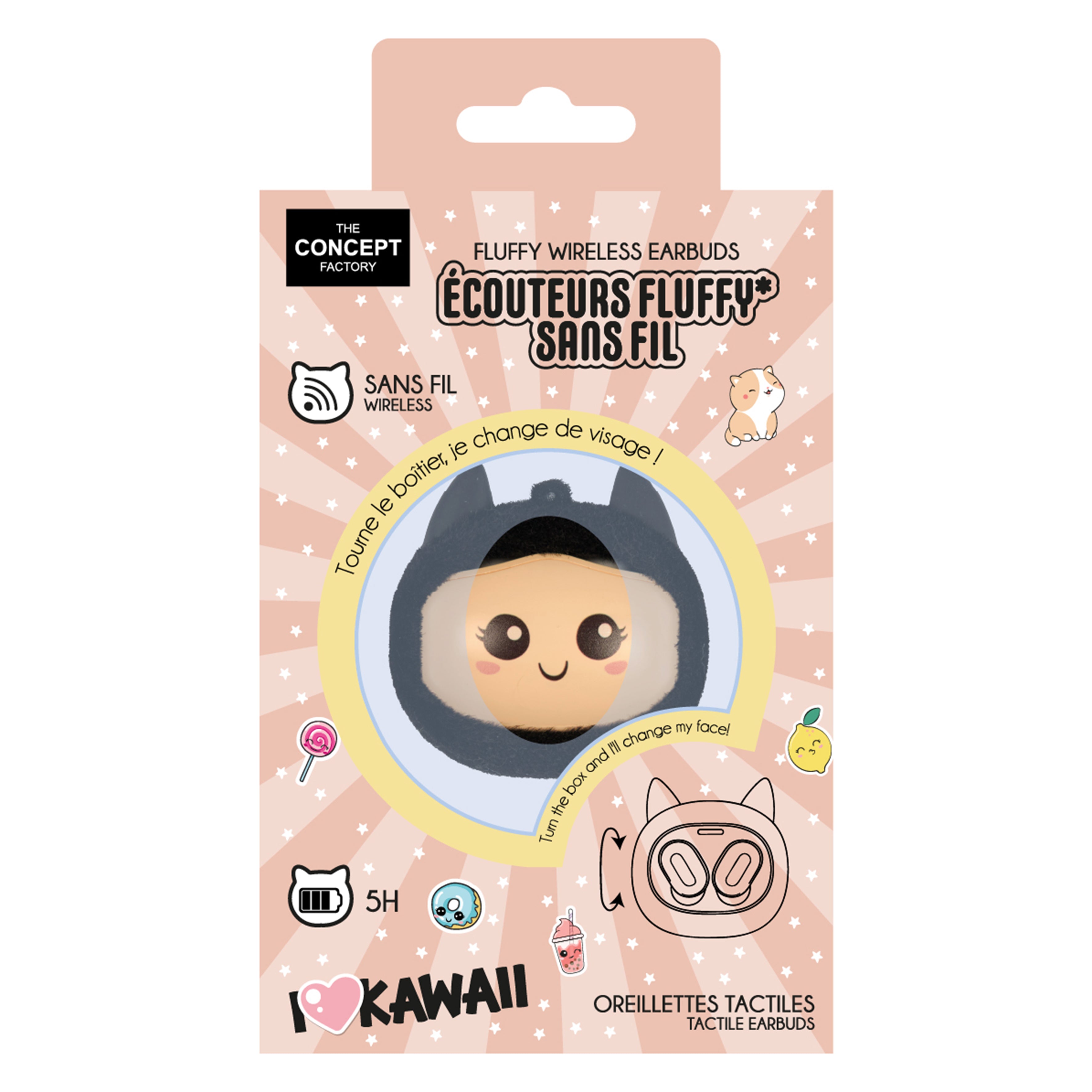 ECOUTEUR SANS FIL MULTIFACE FLUFFY KAWAII