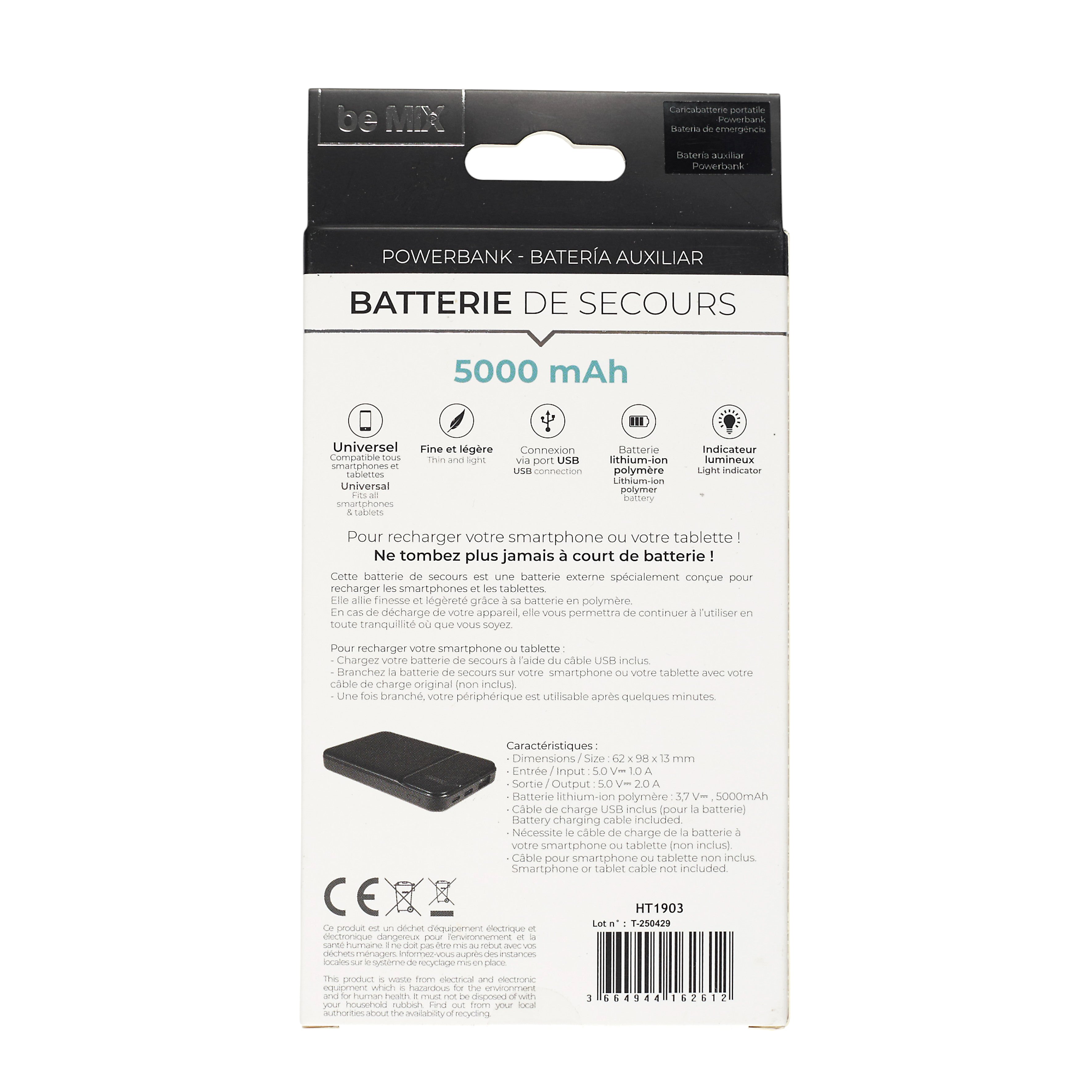 BATTERIE DE SECOURS 5000 MAH