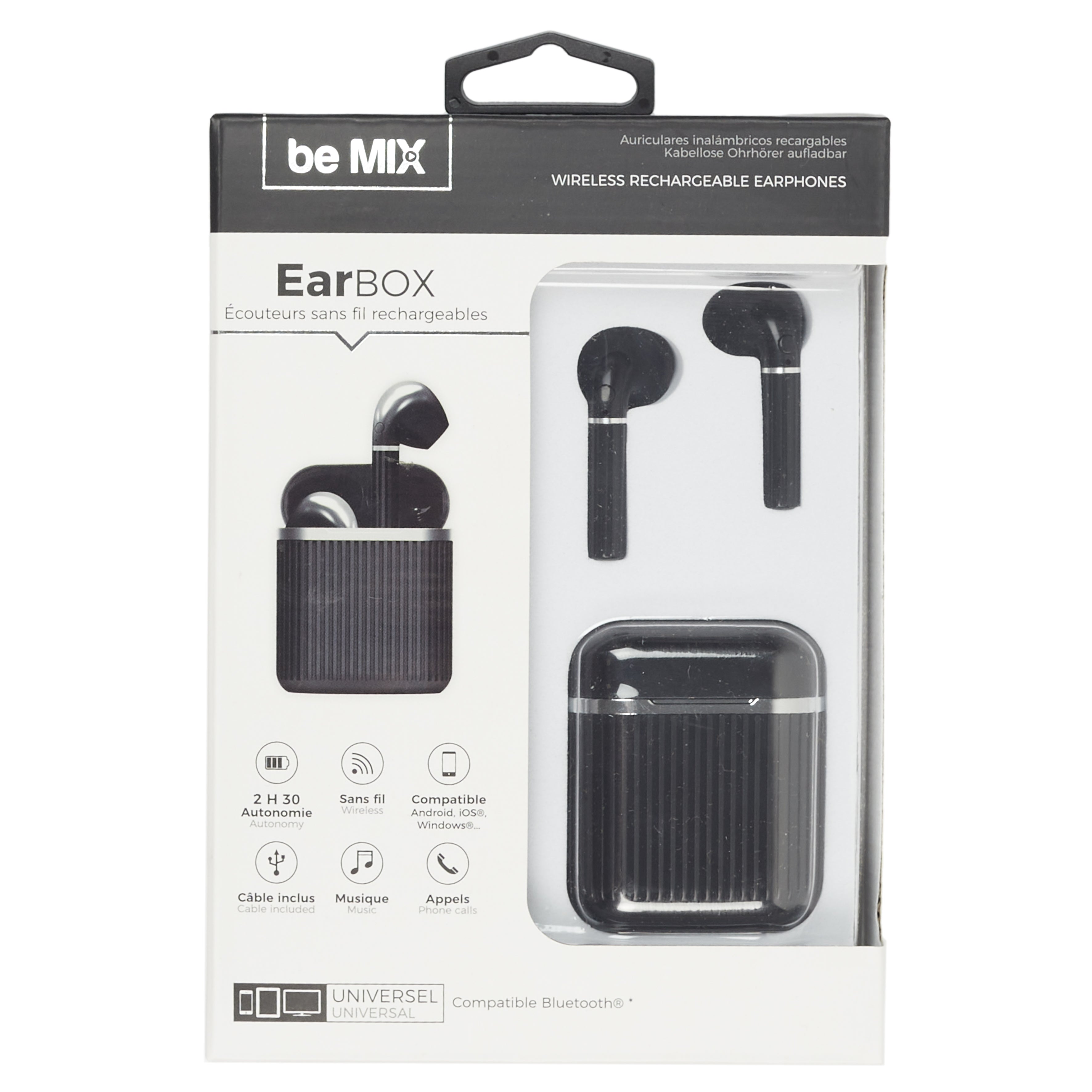 ECOUTEURS EARBOX CLASSIQUE SANS FIL NOIR