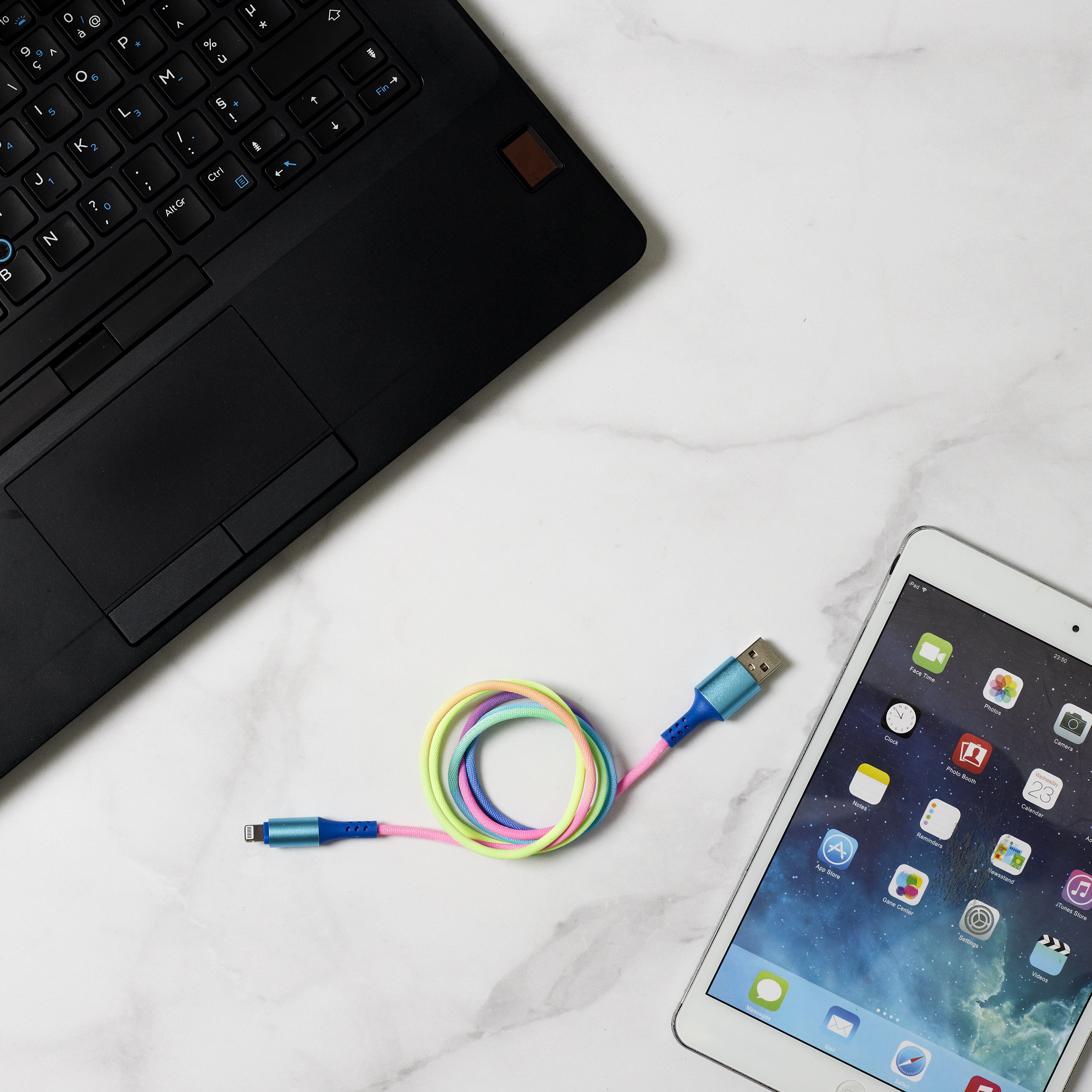 CABLE CHARGE RAPIDE 2A ET SYNC IPHONE RAINBOW