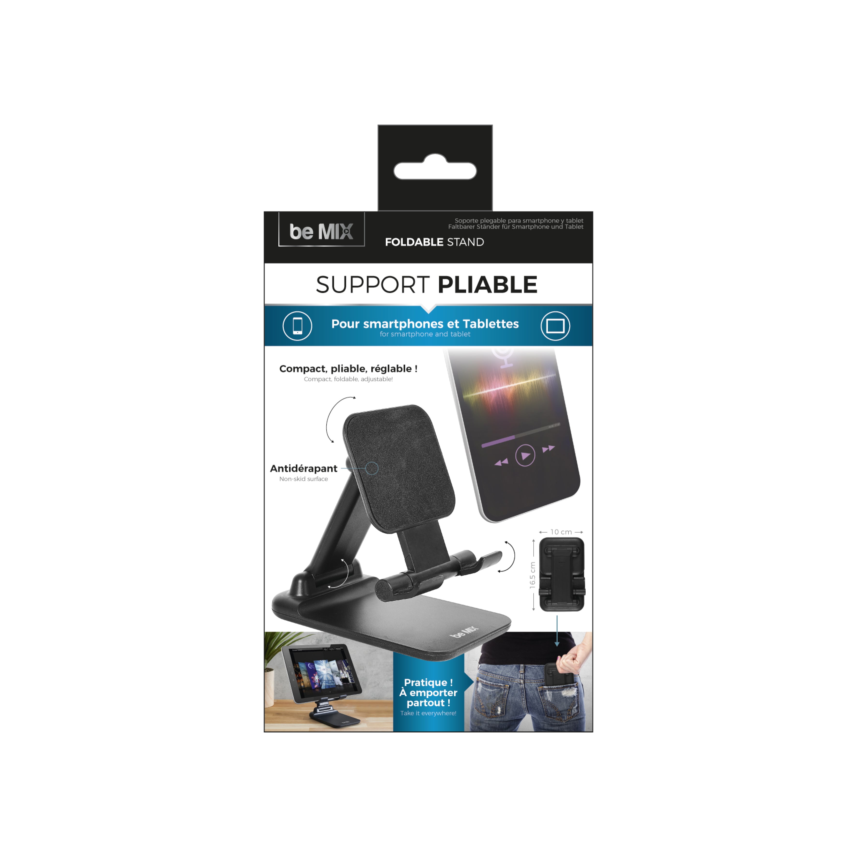SUPPORT TELEPHONE TABLETTE PLIABLE