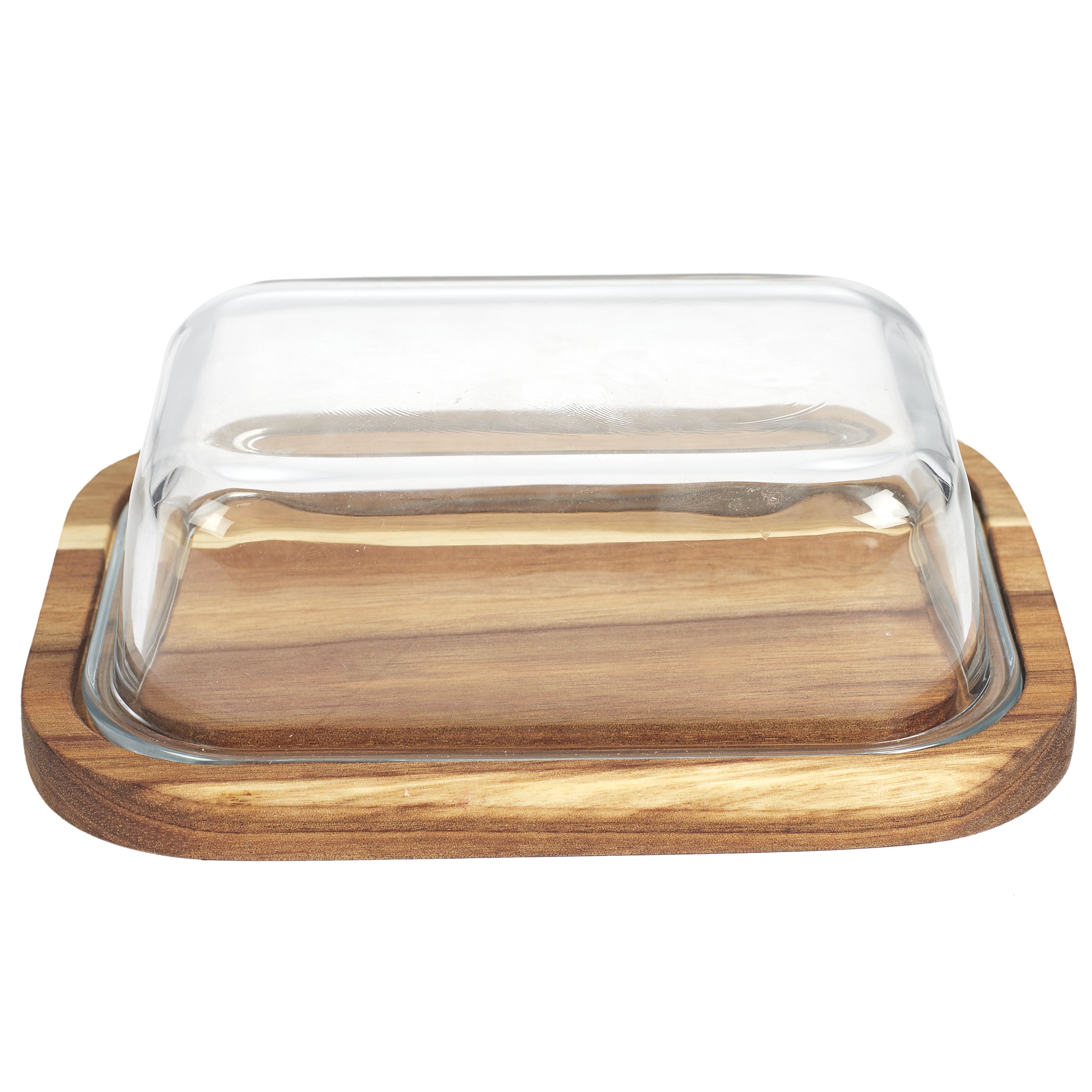 BEURRIER VERRE ACACIA 19X14CM