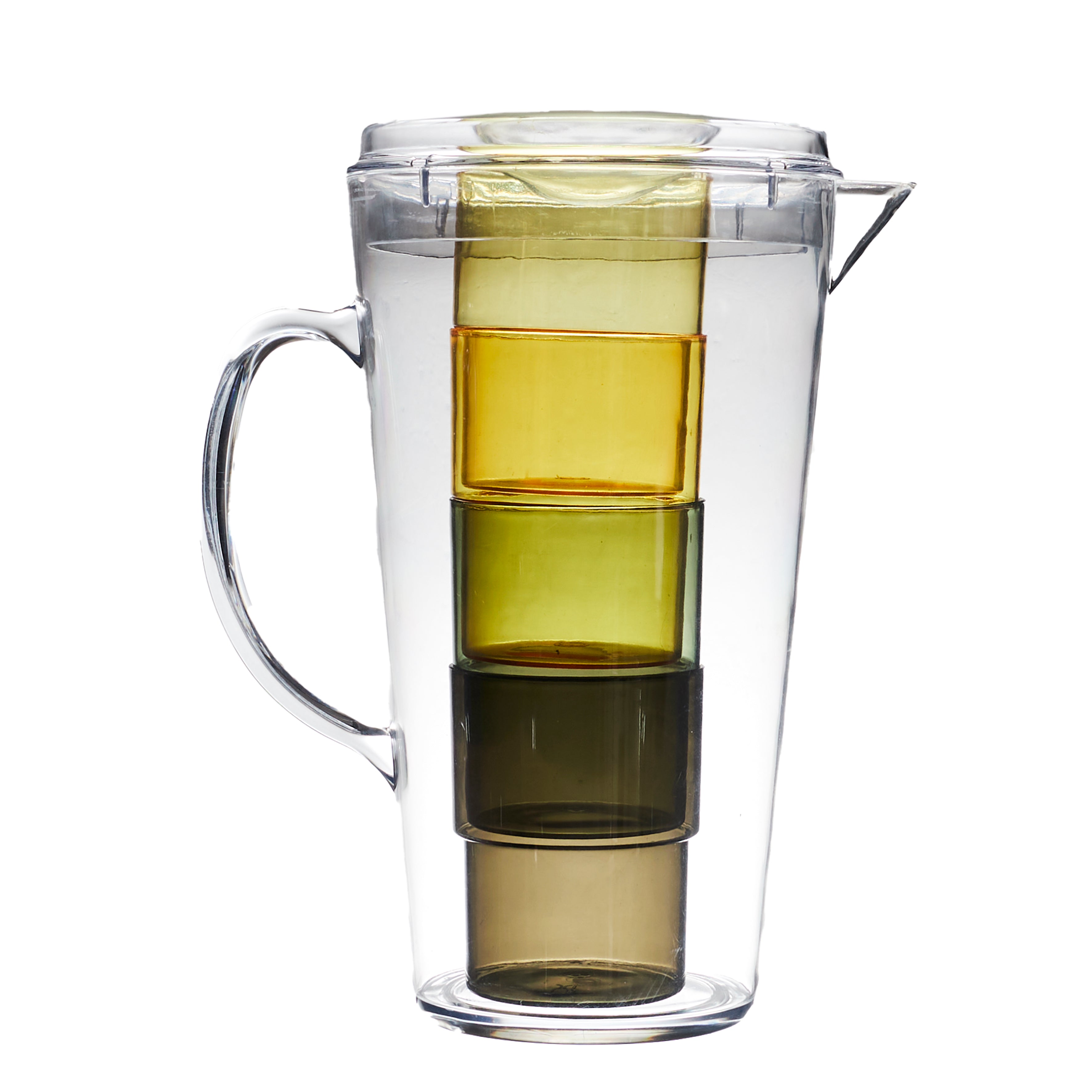 PICHET AVEC VERRES COLORES X4 BAIN DE SOLEIL