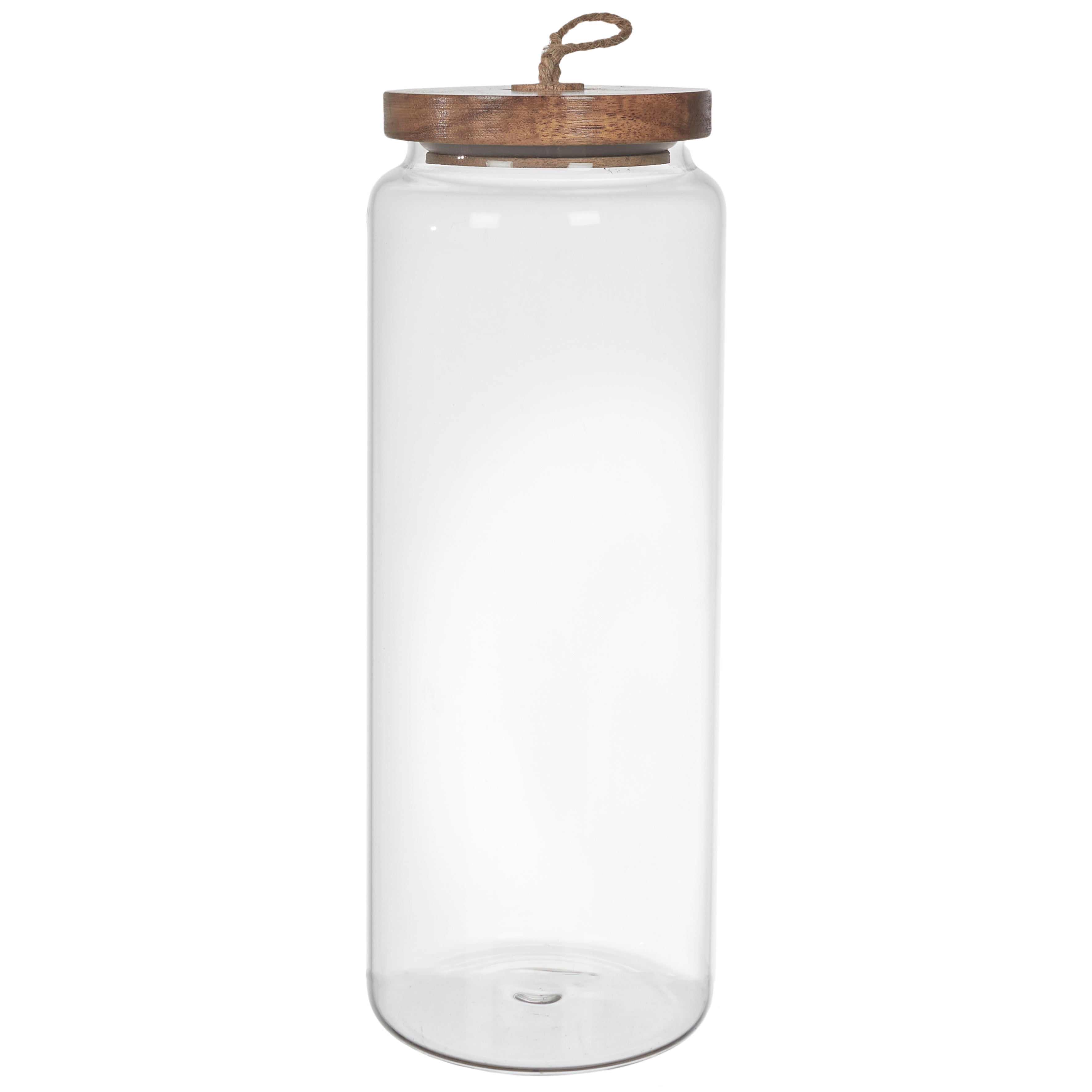 BOCAL VERRE COUVERCLE ACACIA H27.5CM