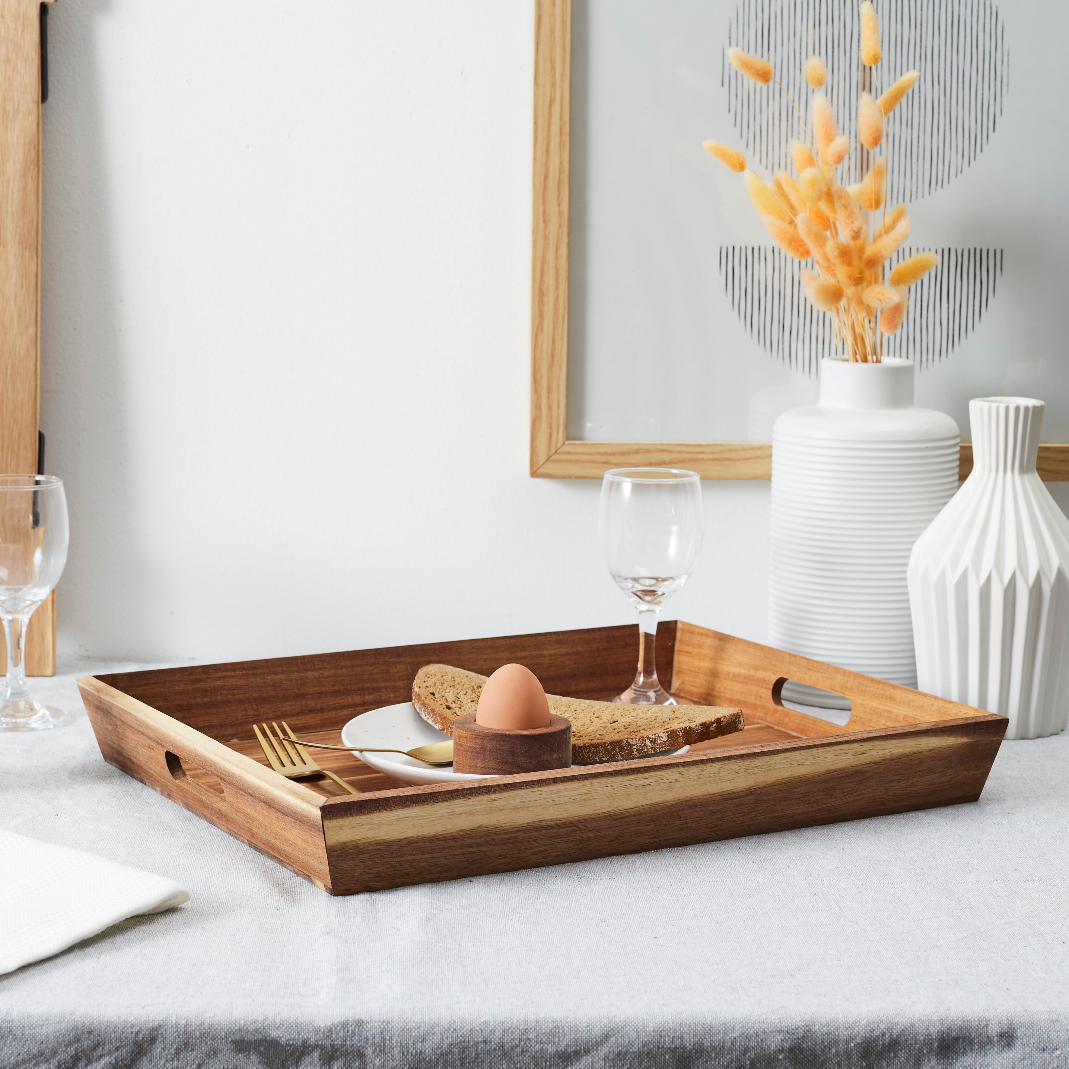 PLATEAU A POIGNEES ACACIA 42X33CM