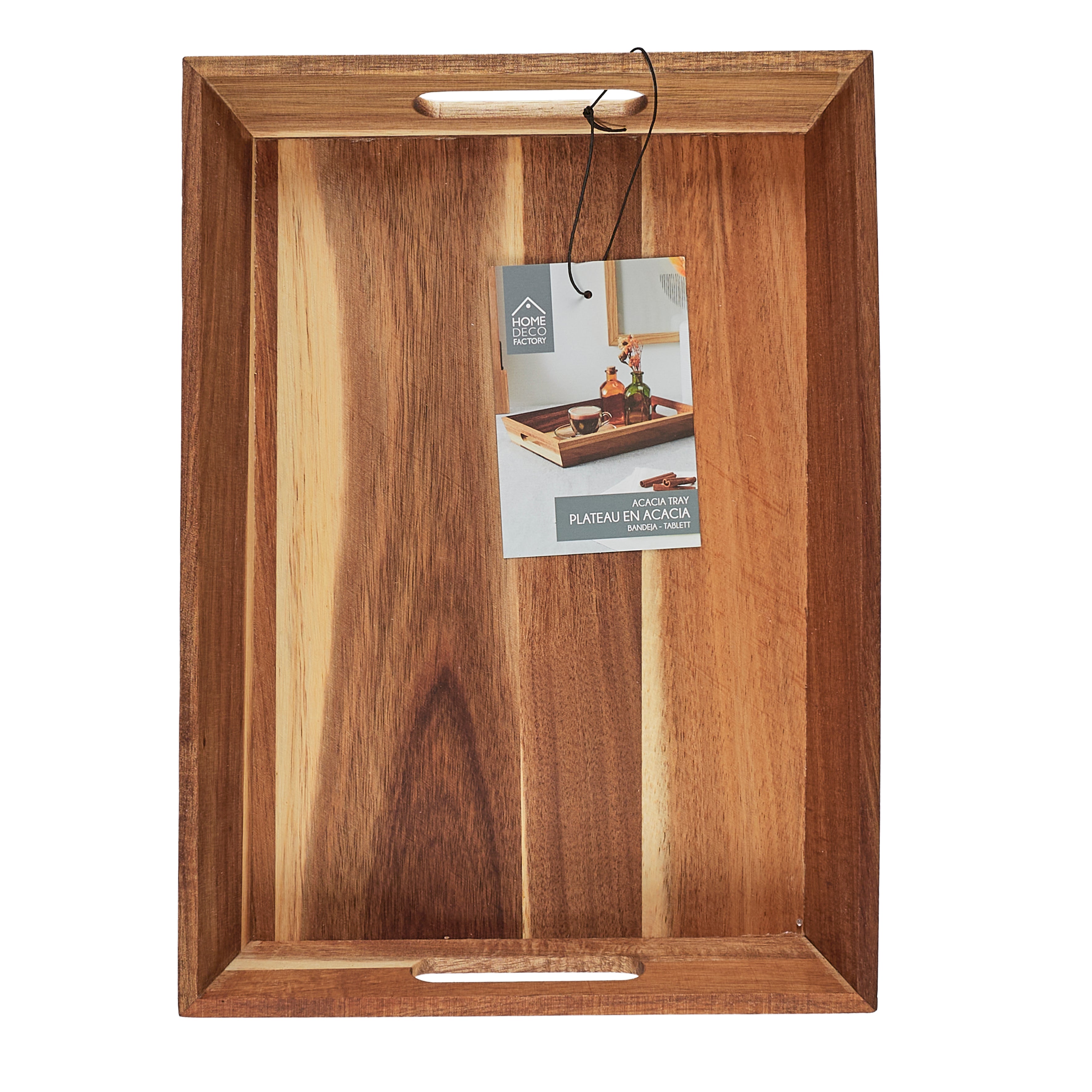 PLATEAU A POIGNEES ACACIA 32X23CM