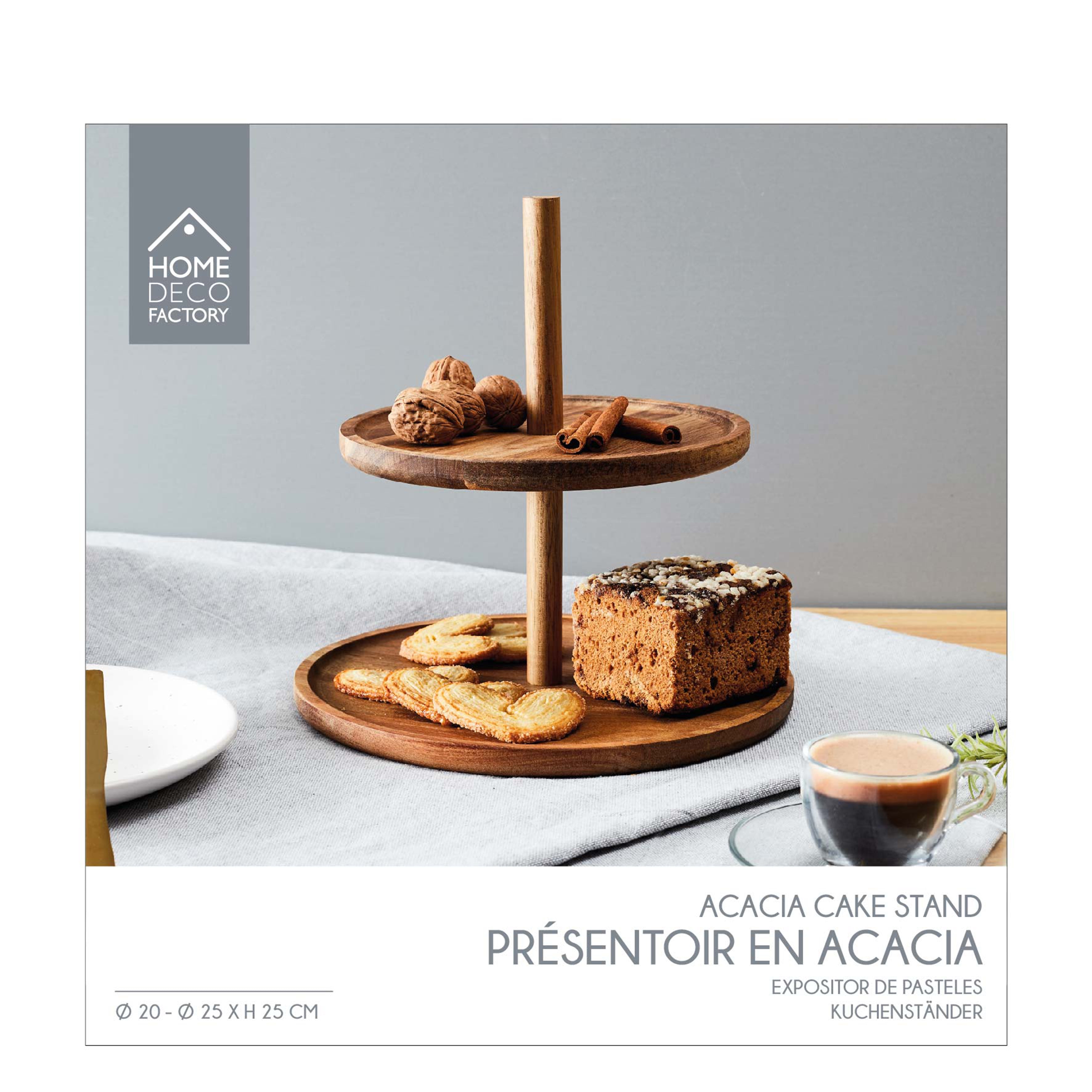PRESENTOIR 2 ETAGES ACACIA