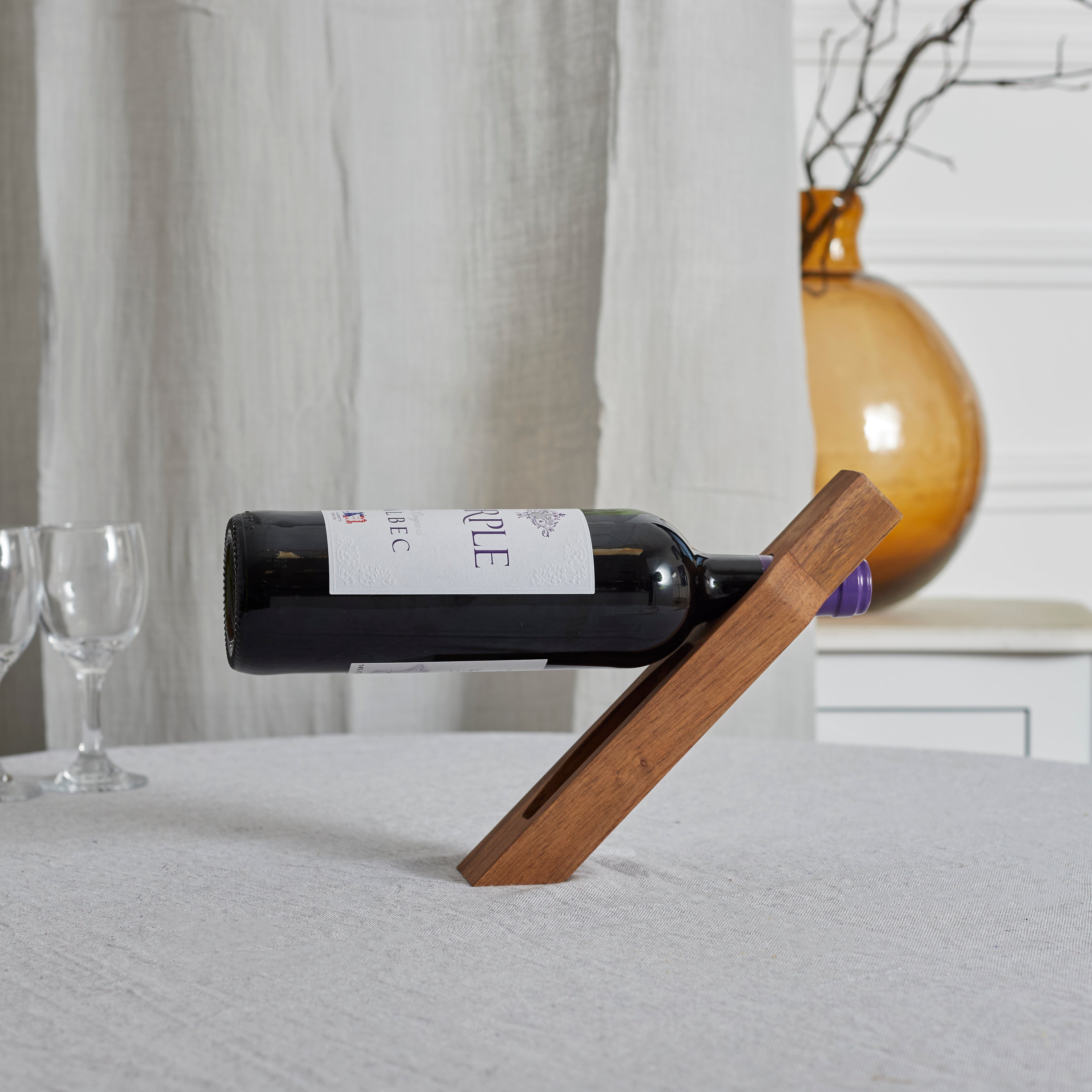SUPPORT A BOUTEILLE ET TIRE BOUCHON ACACIA