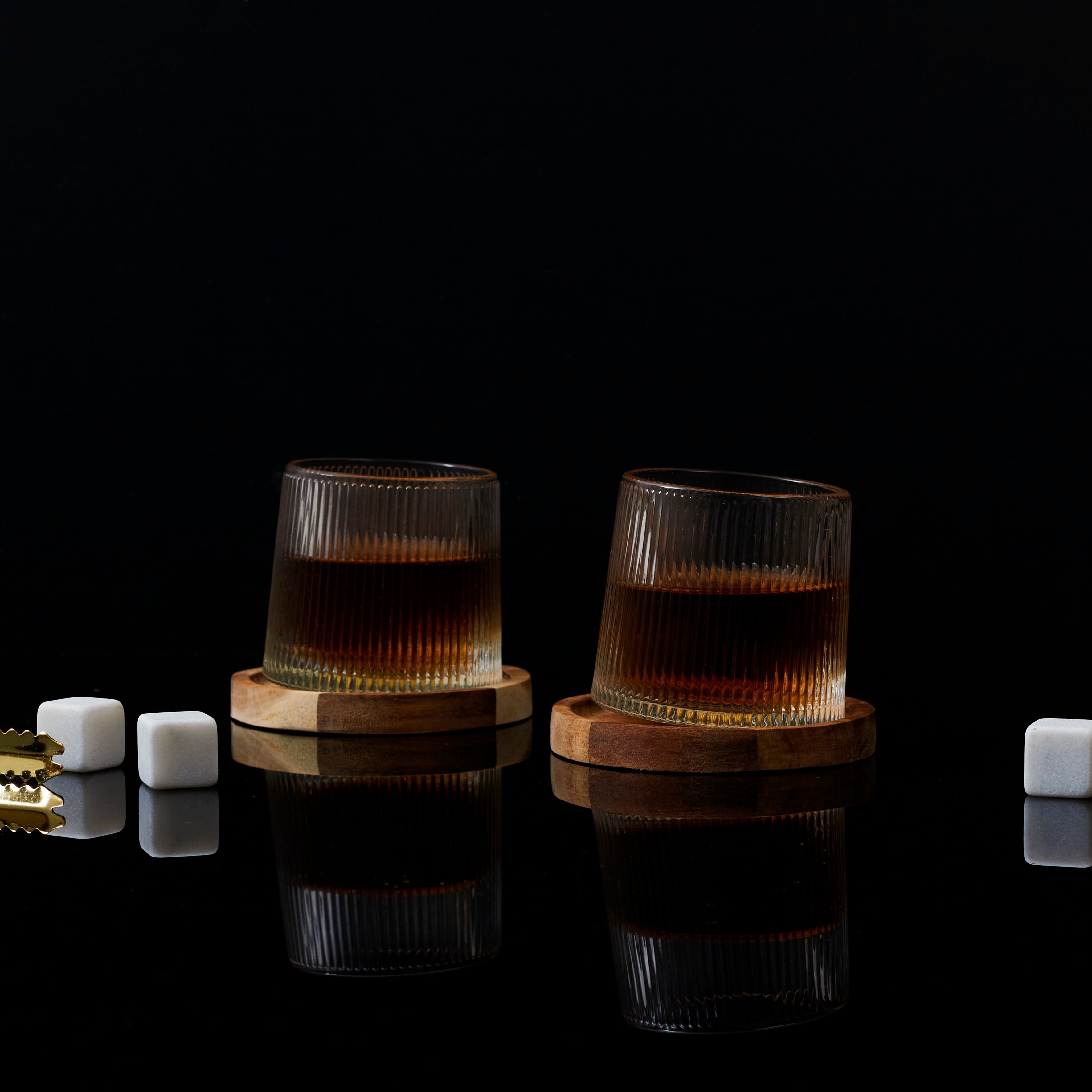 VERRE A WHISKY SUPPORT ACACIA X2