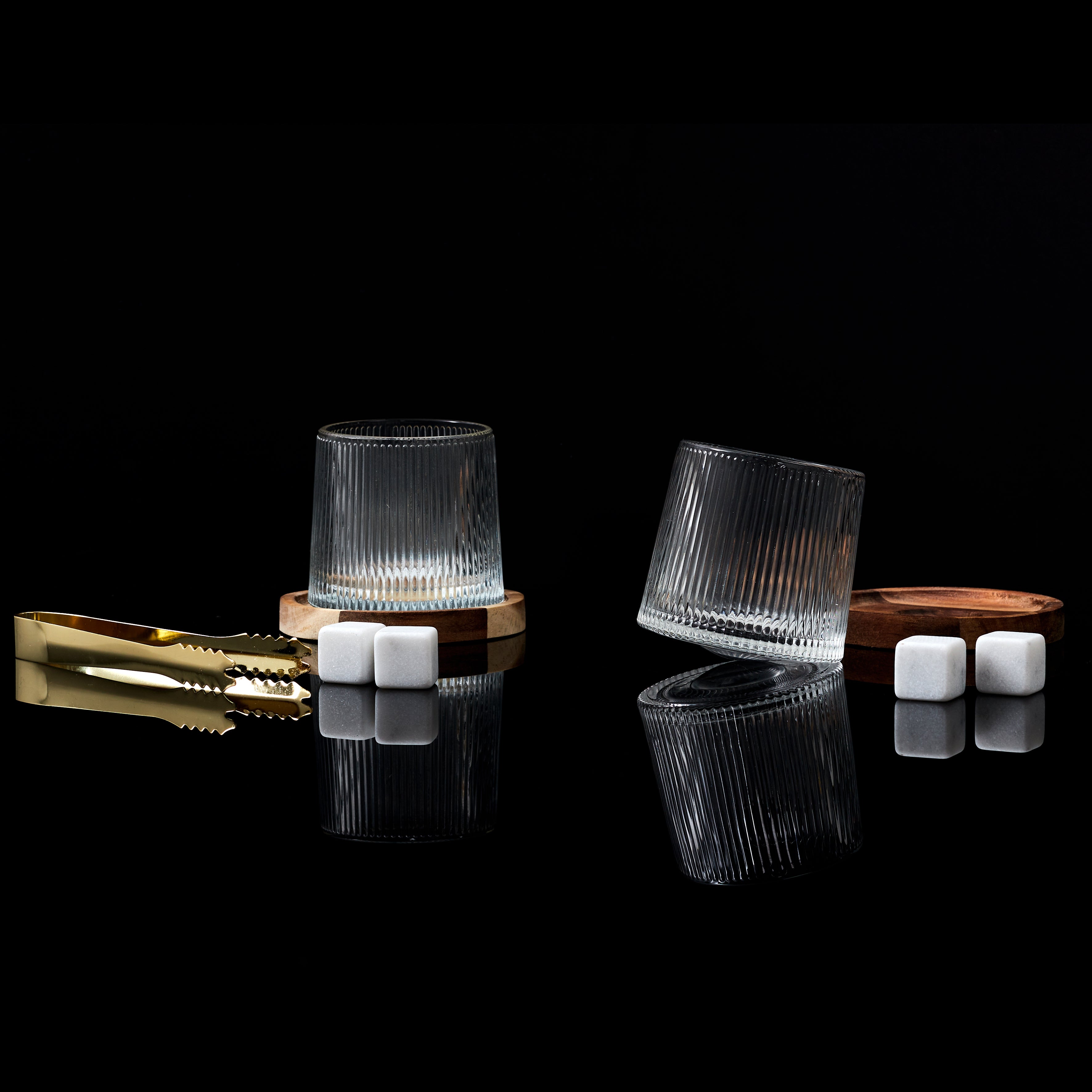 VERRE A WHISKY SUPPORT ACACIA X2
