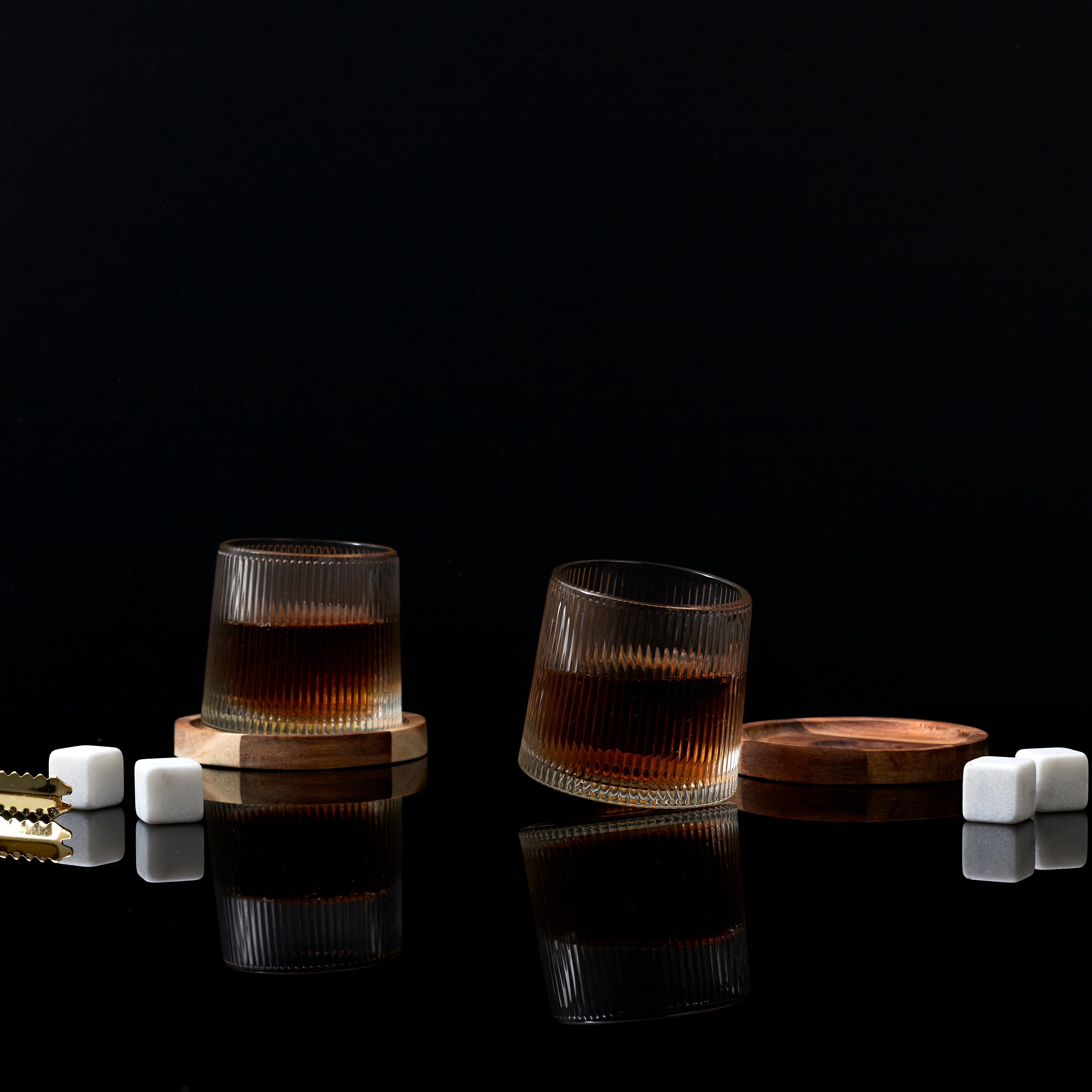 VERRE A WHISKY SUPPORT ACACIA X2