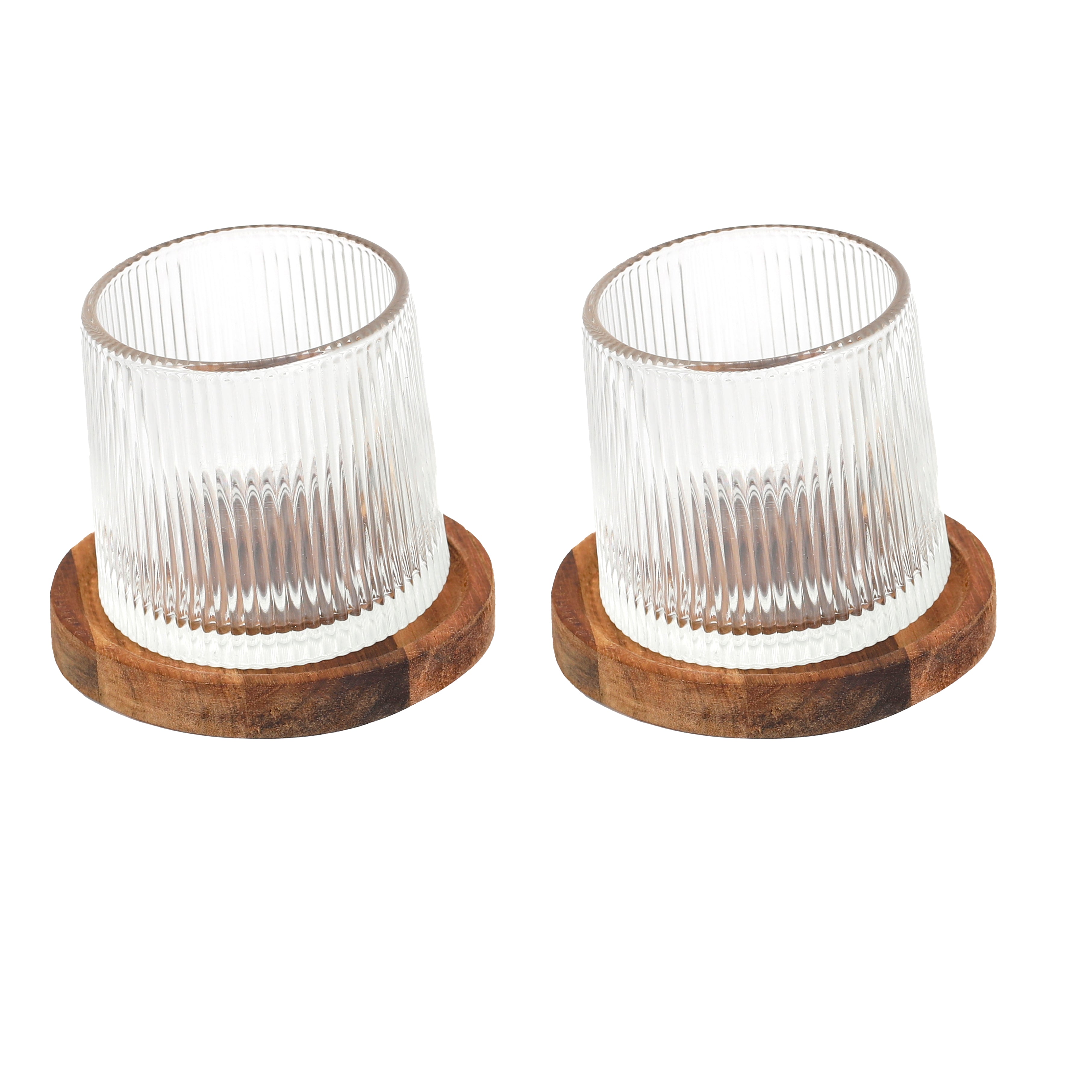 VERRE A WHISKY SUPPORT ACACIA X2