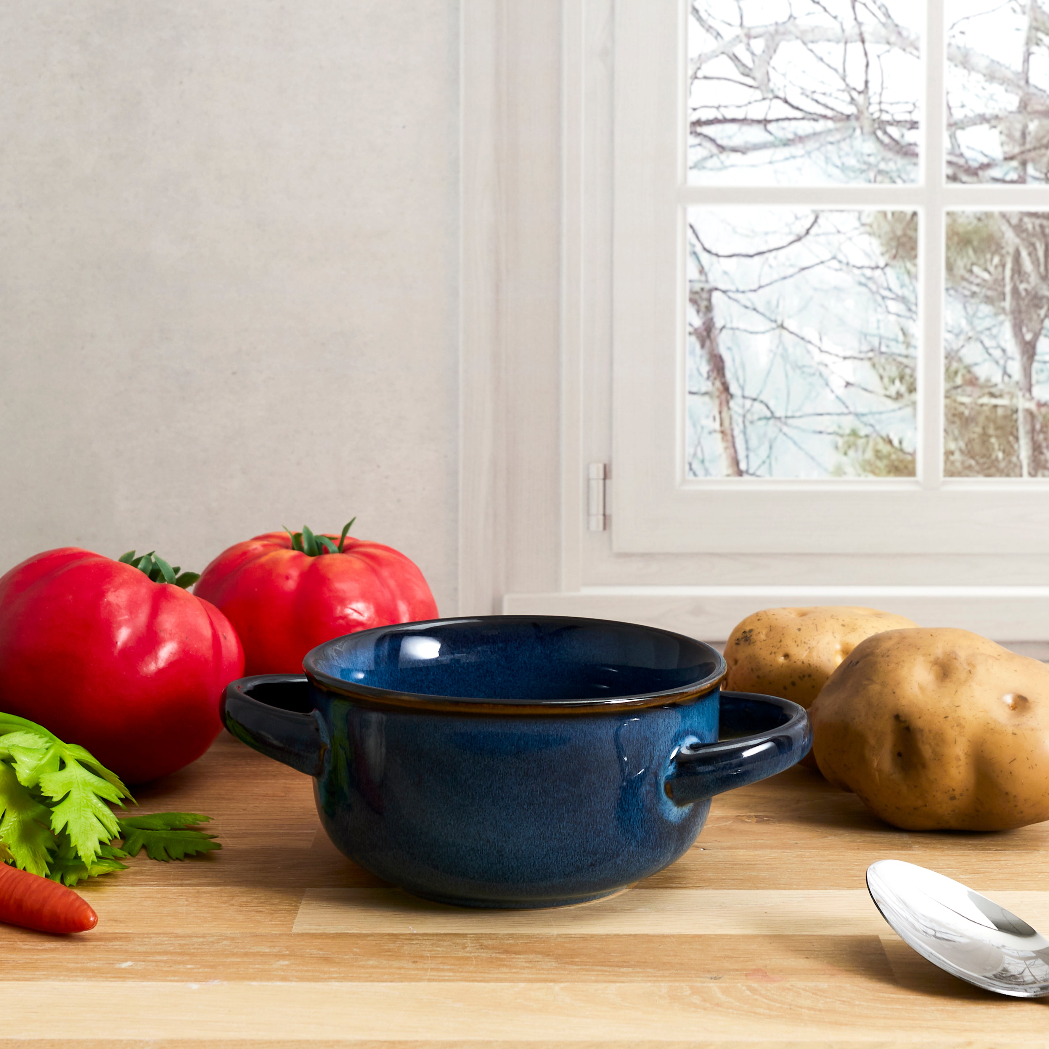 BOL A SOUPE GRES DU TEMPS BLEU - LOT DE 6