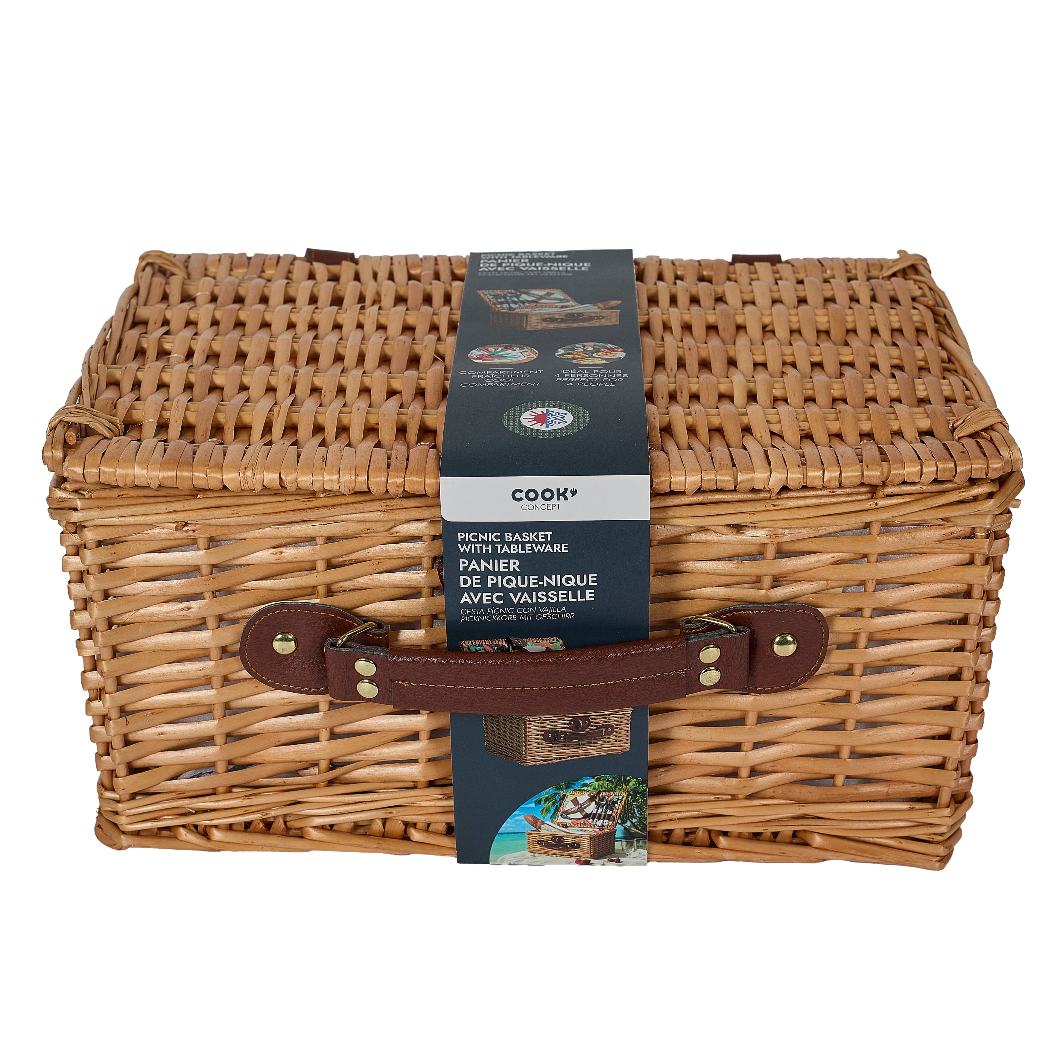 PANIER PIQUE NIQUE 4 PERSONNES EXOTIQUE 12L