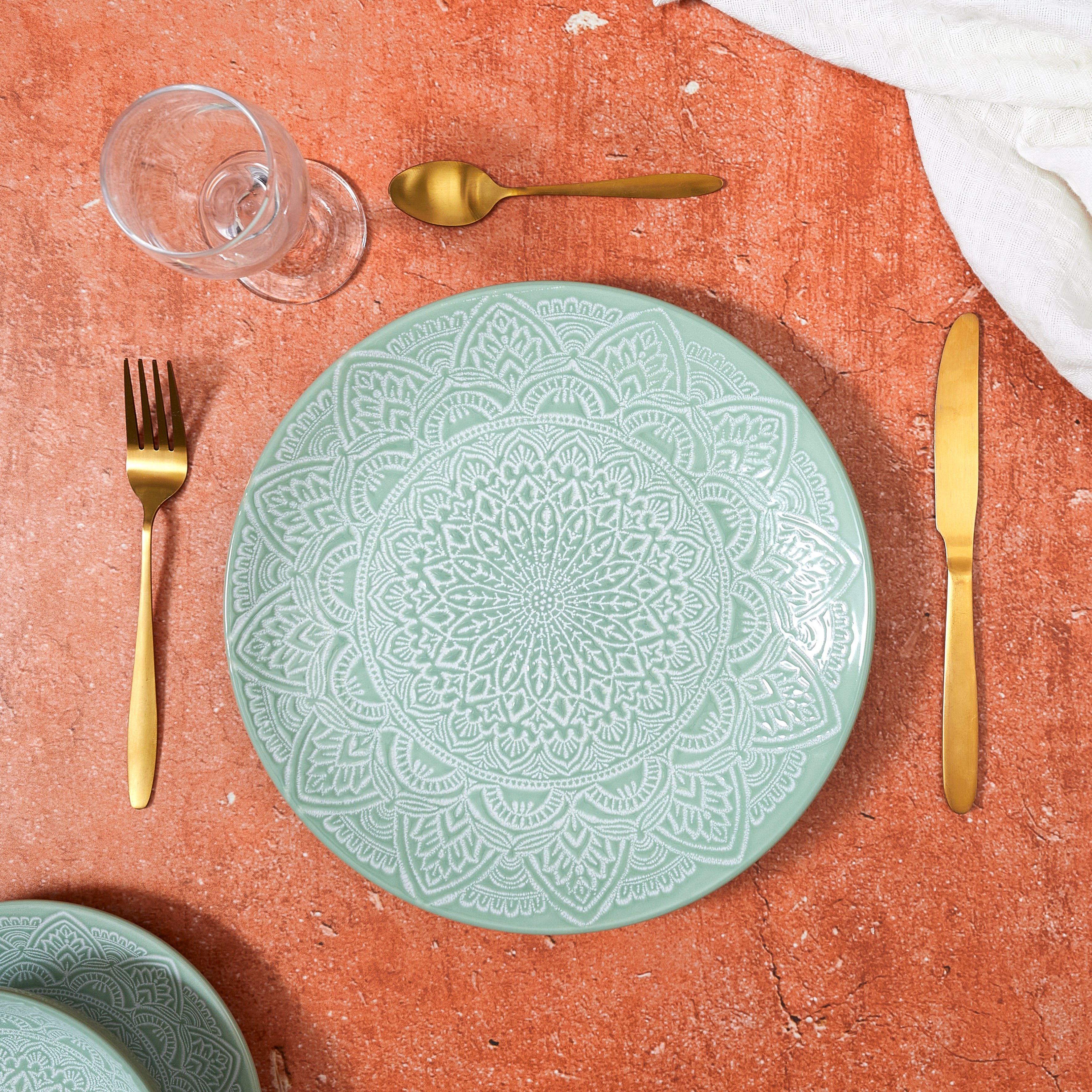 ASSIETTE SAHARA VERT D27CM - LOT DE 6