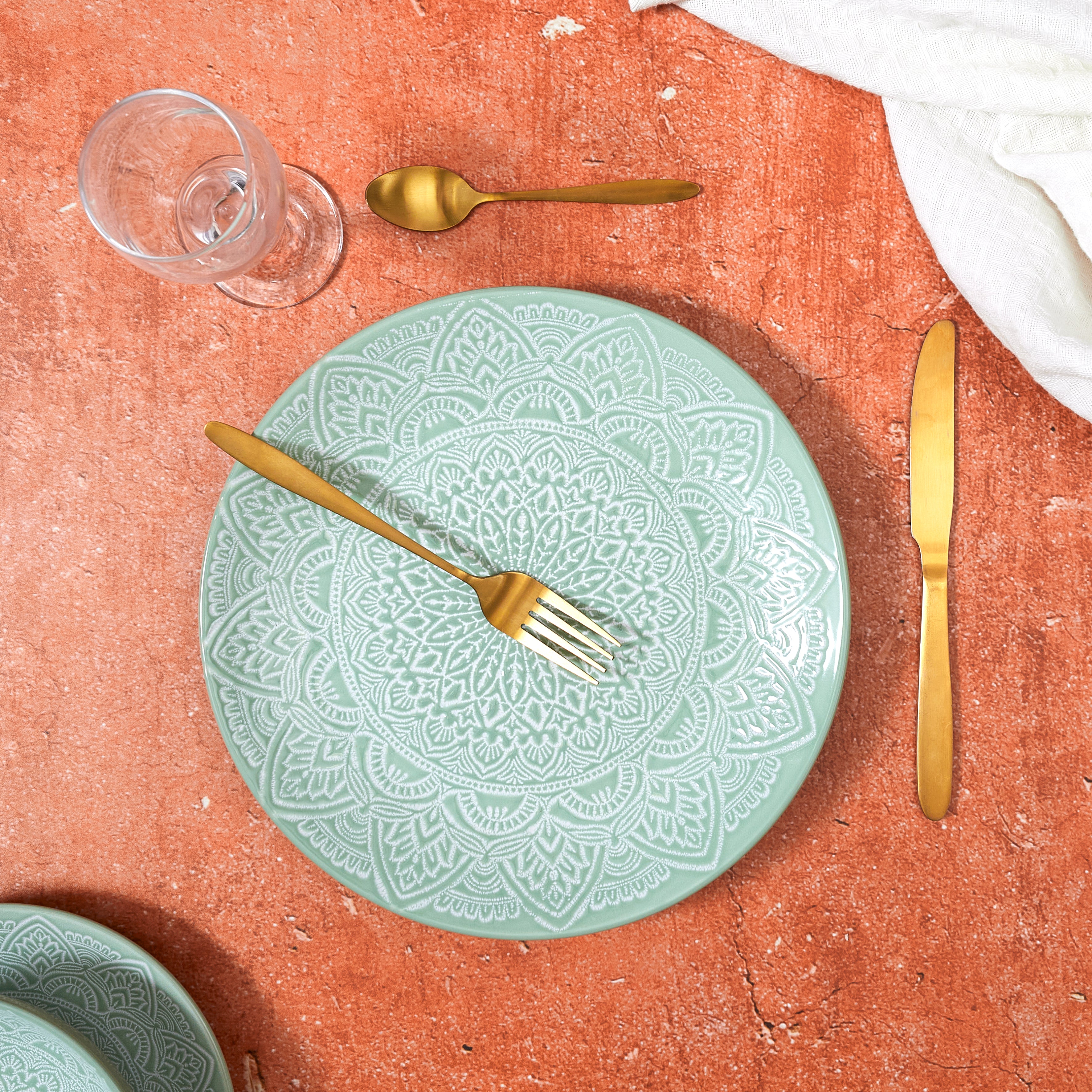 ASSIETTE SAHARA VERT D27CM - LOT DE 6