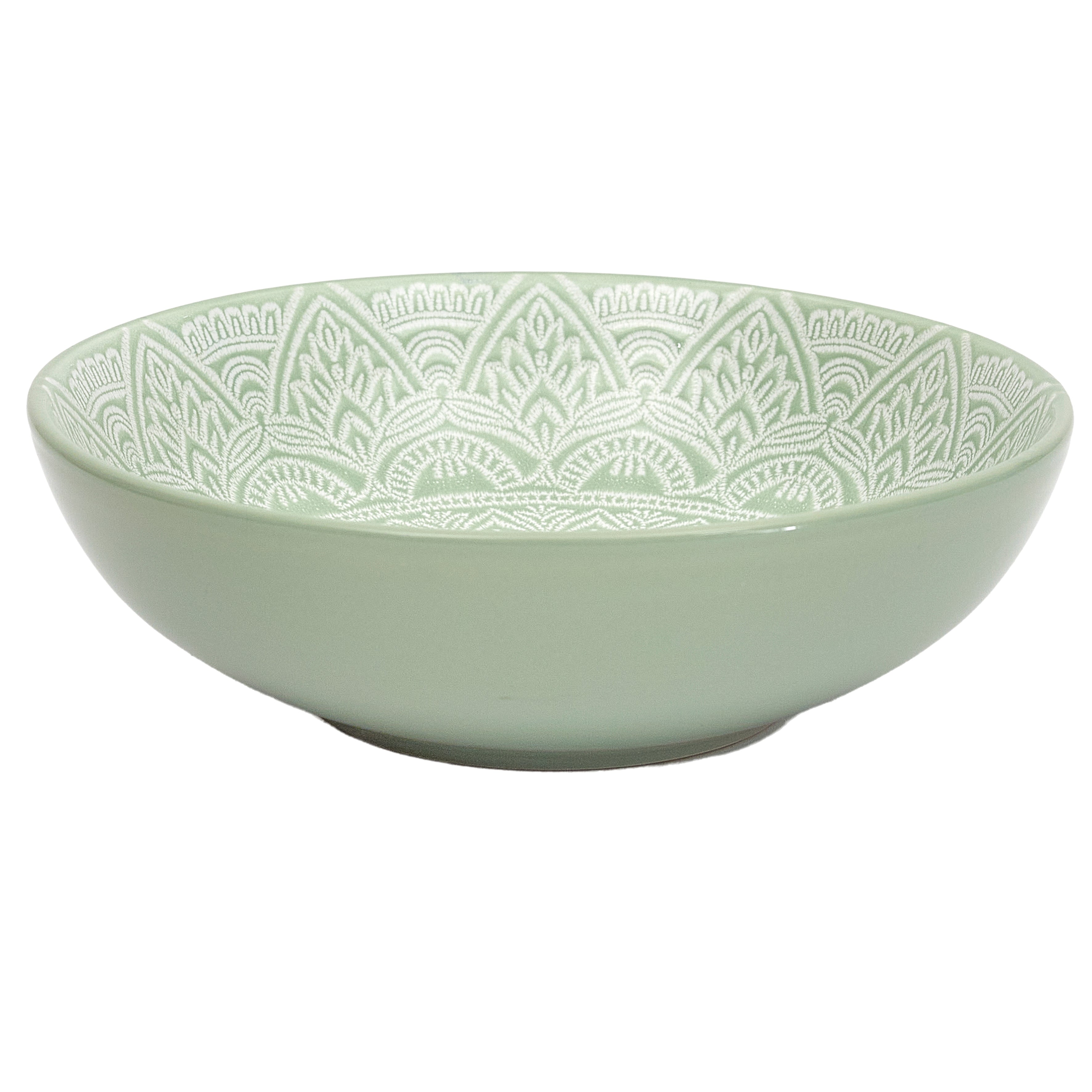 ASSIETTE CREUSE SAHARA VERT 18.5CM - LOT DE 6