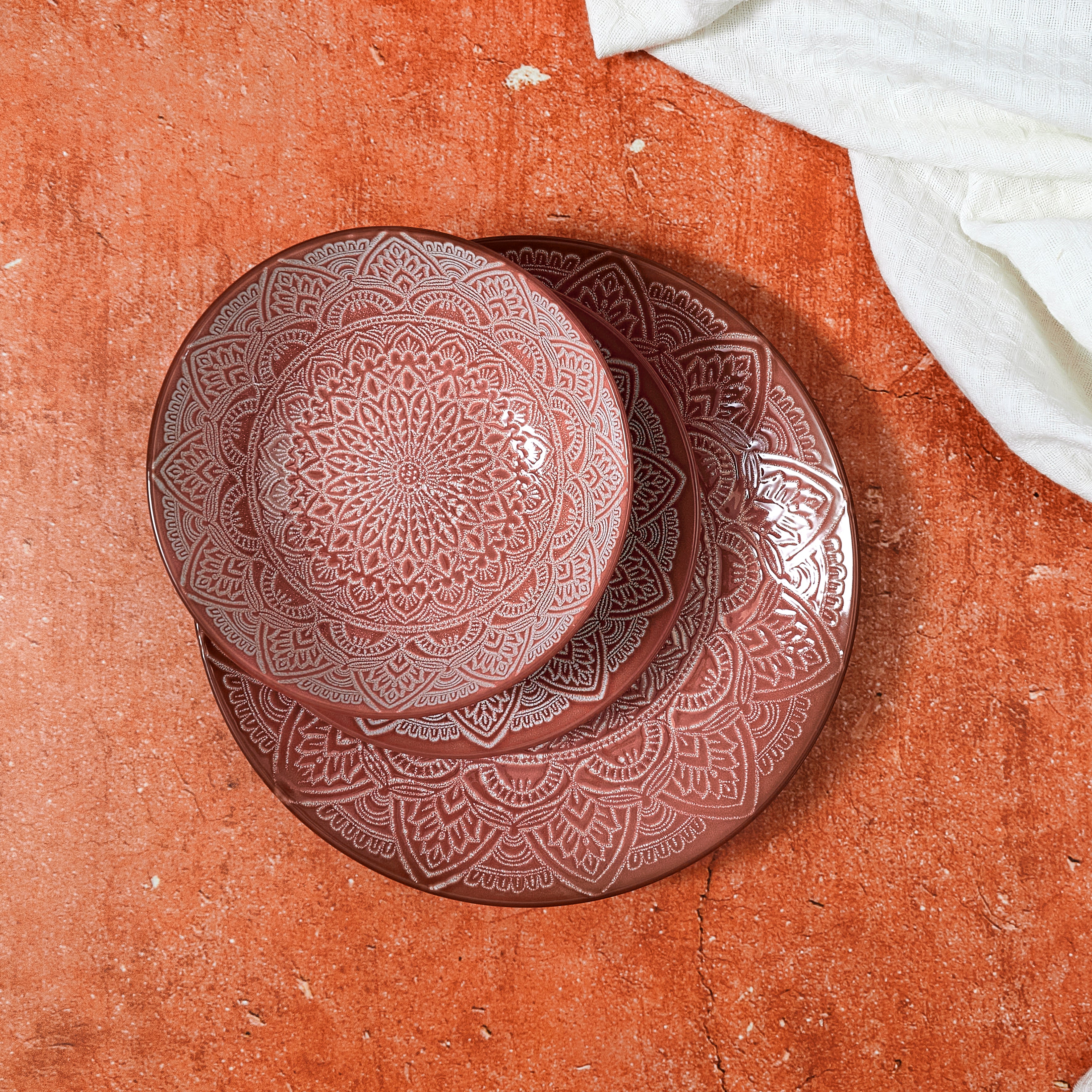 ASSIETTE SAHARA TERRACOTTA D27CM - LOT DE 6