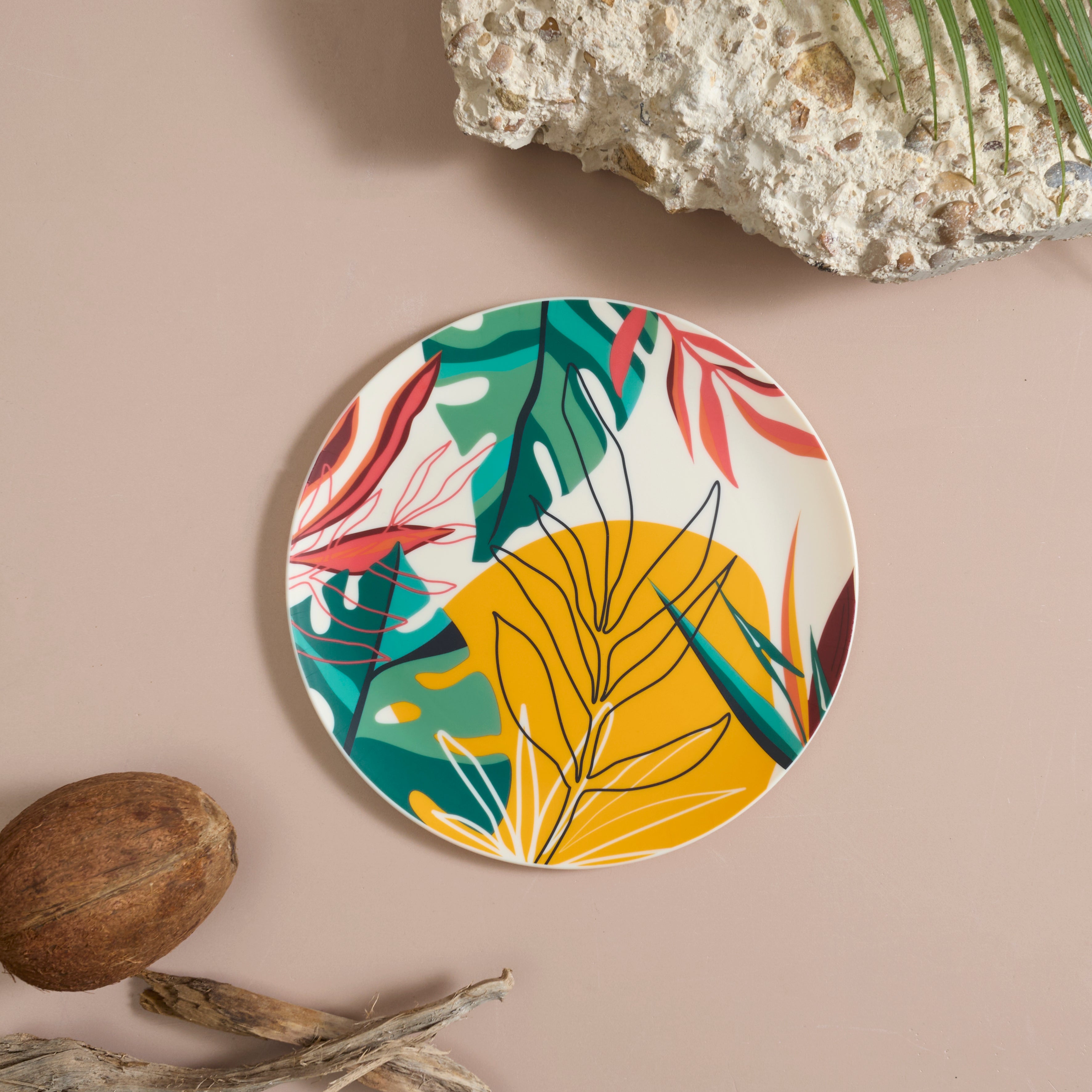 ASSIETTE PLASTIQUE PARADIS EXOTIQUE D26CM