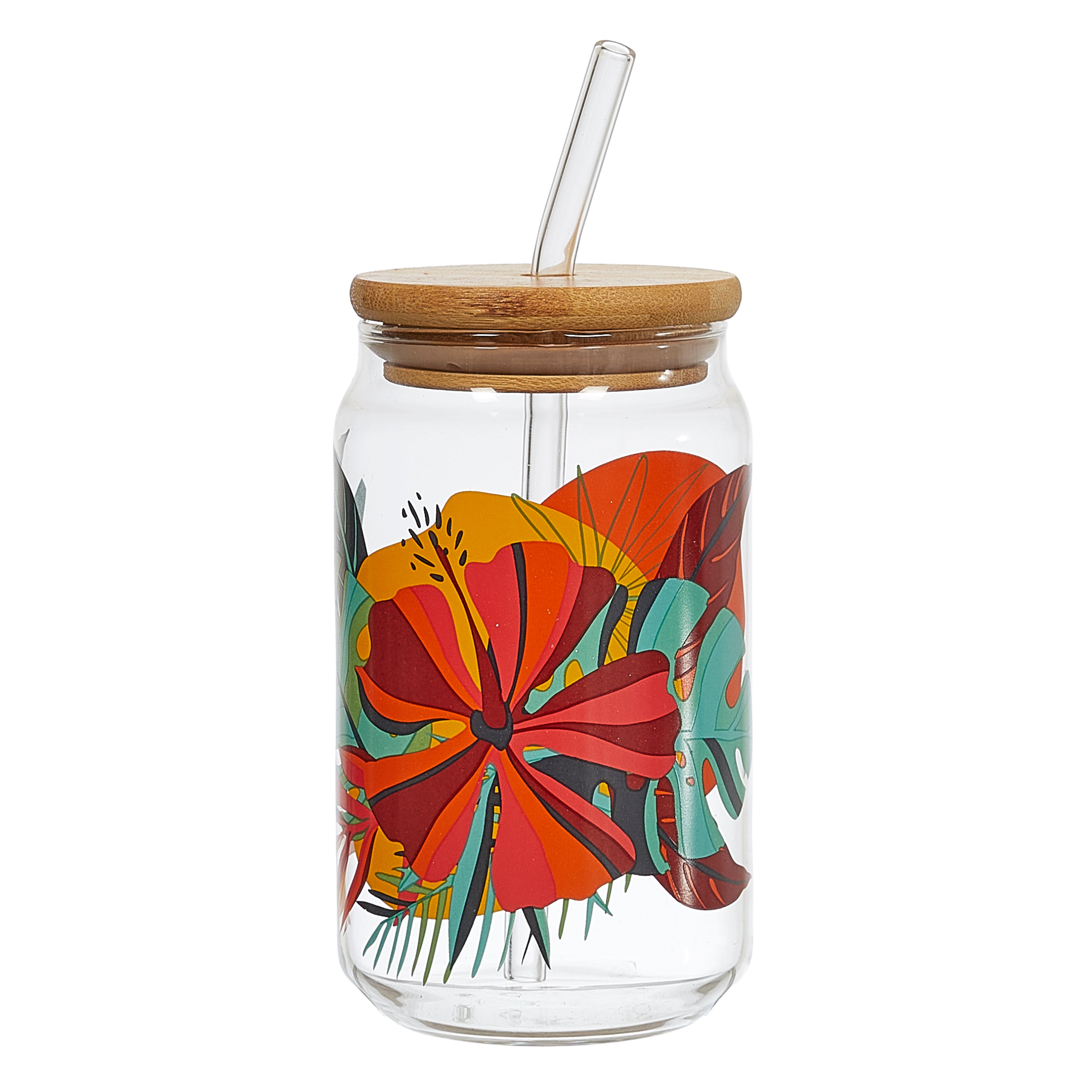CANETTE ET PAILLE VERRE PARADIS EXOTIQUE 45CL