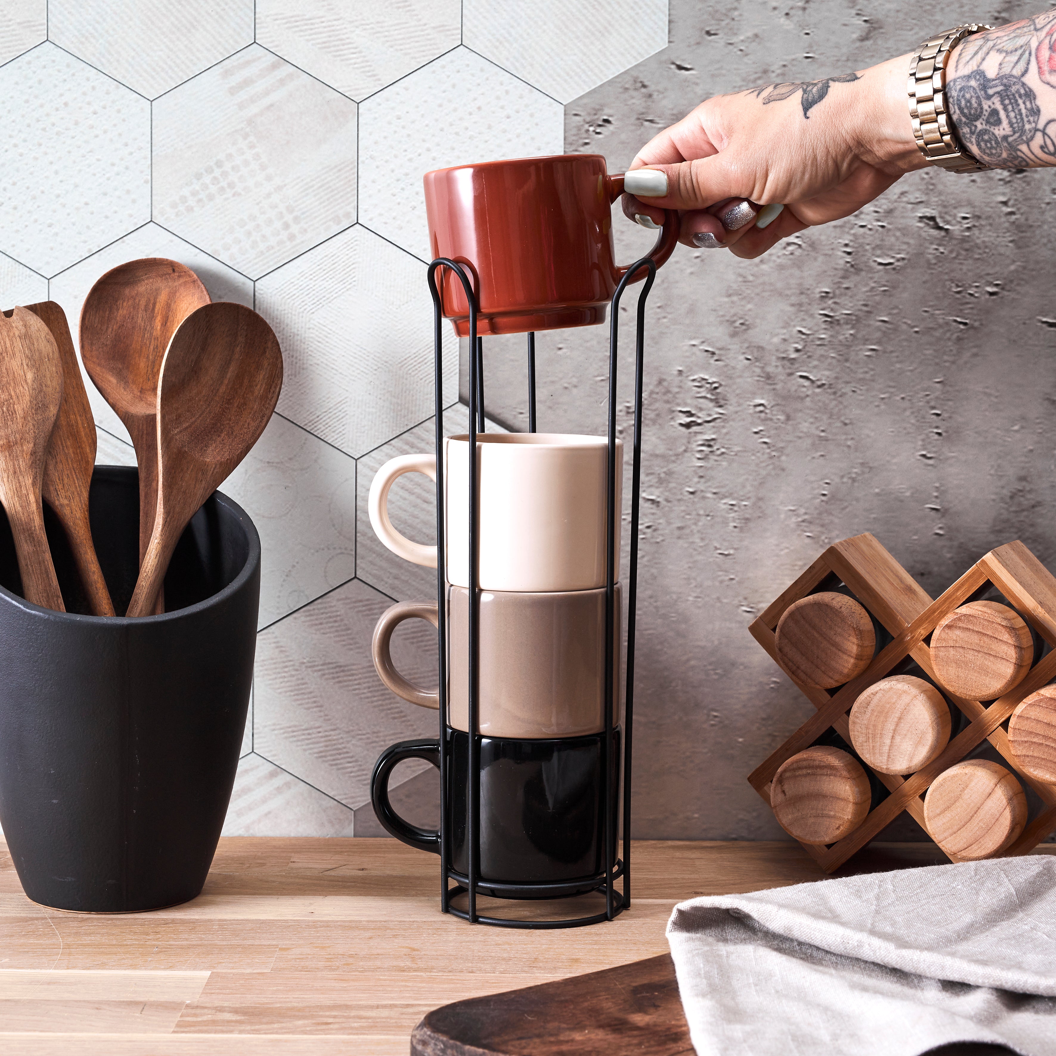 TASSE UNIE X4 AVEC SUPPORT