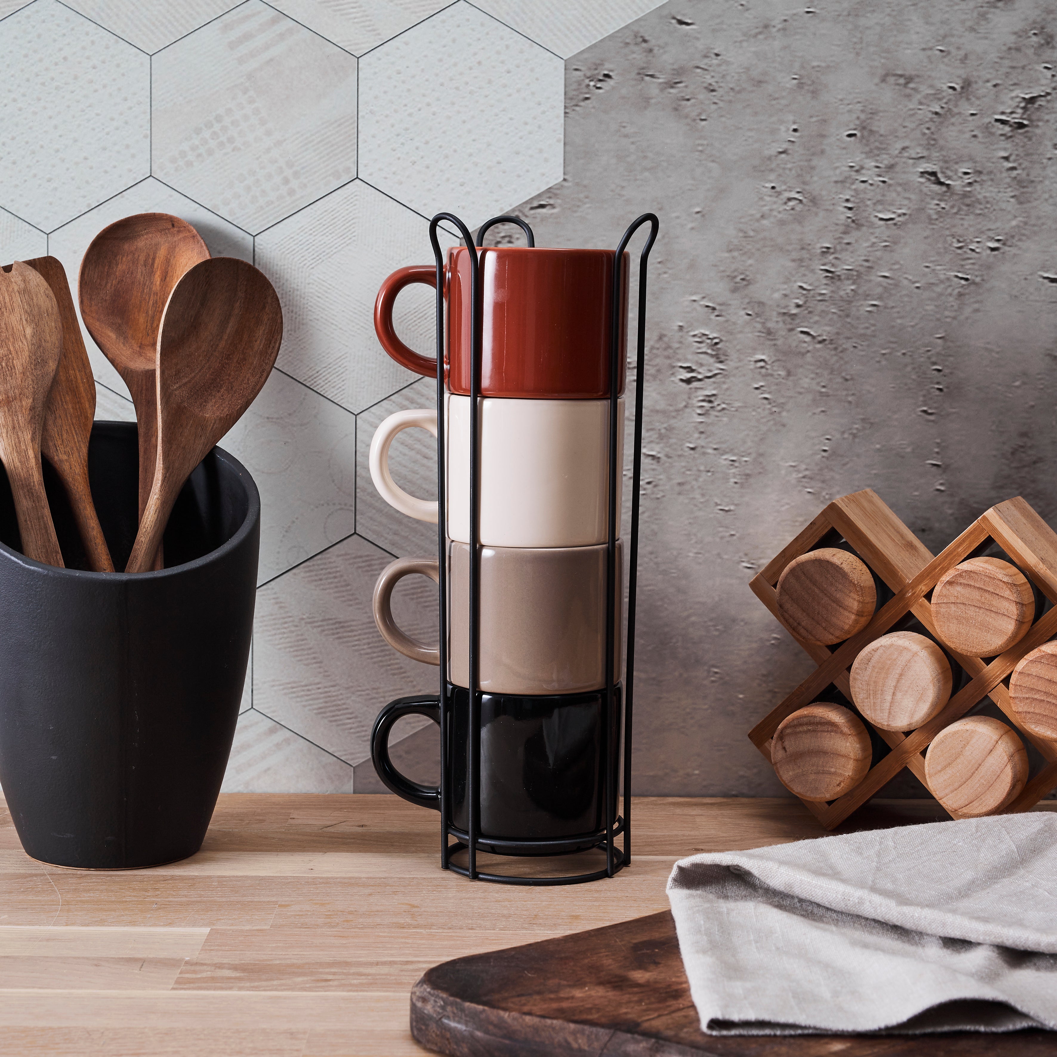 TASSE UNIE X4 AVEC SUPPORT