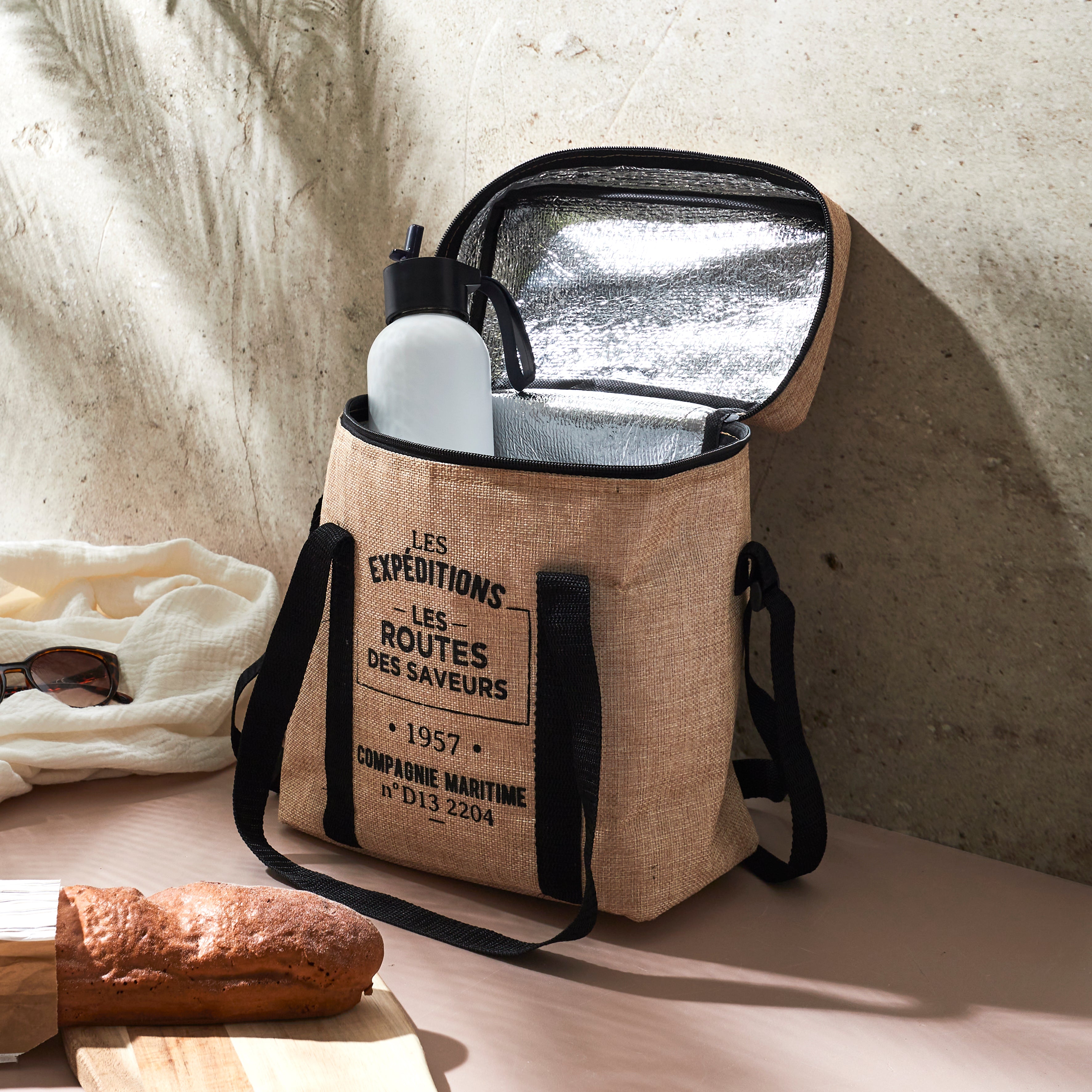 LUNCH BAG FRAICHEUR EFFET JUTE 25X14X30 9L