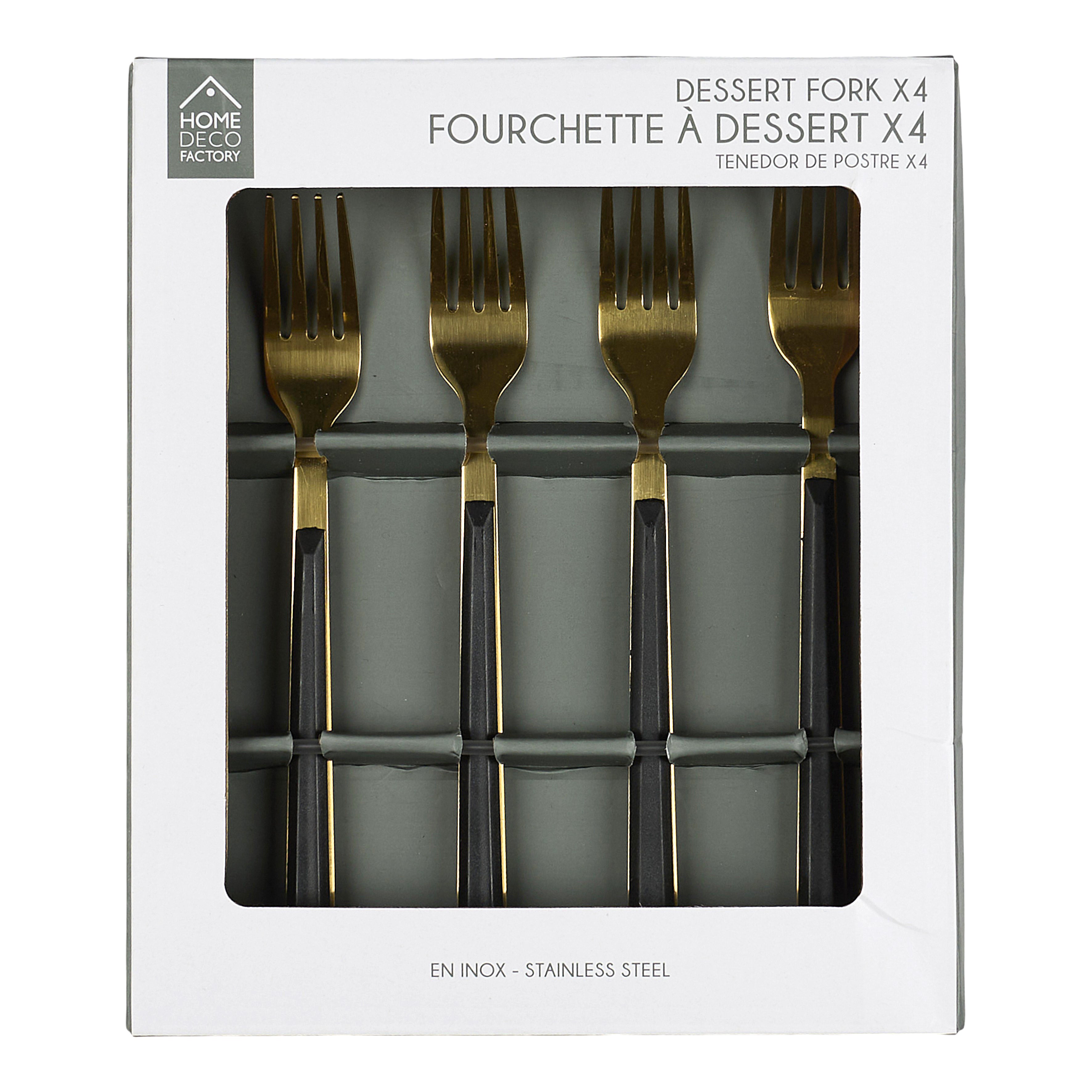 FOURCHETTE A DESSERT NOIR X4 CHARLOTTE