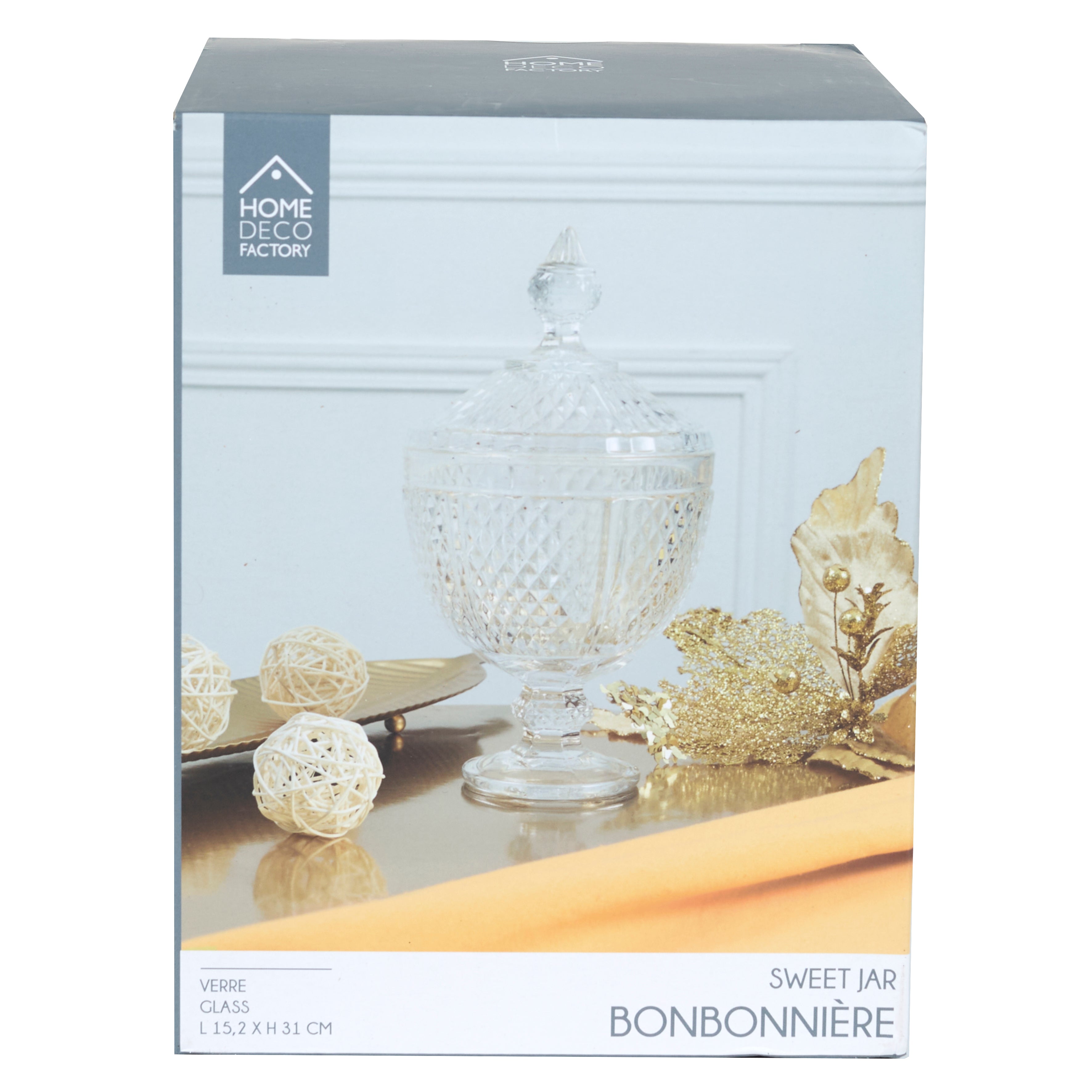 BONBONNIERE DESIGN DIAMANT H31CM