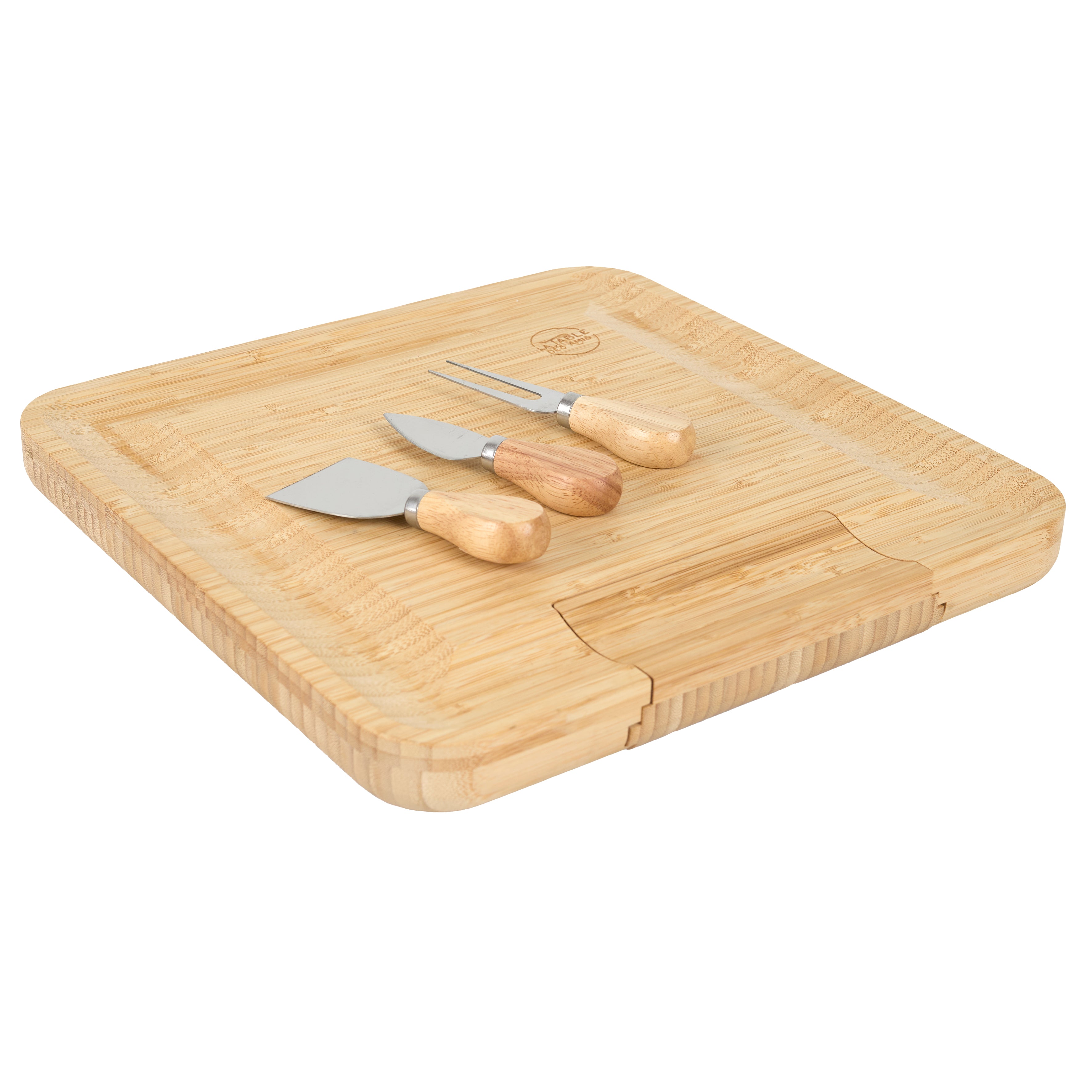 PLANCHE APERO BAMBOU TIROIR COUTEAUX FROMAGE